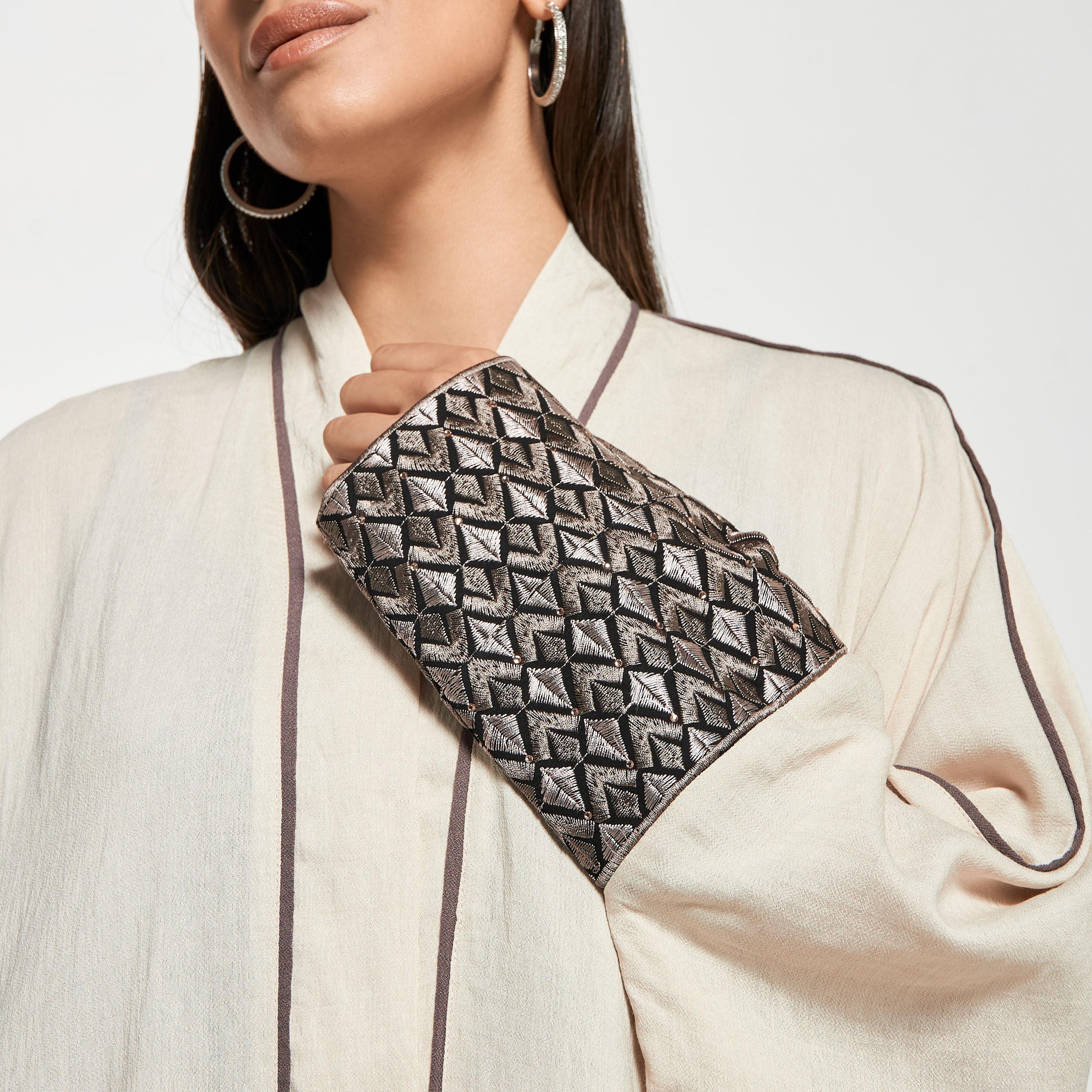 Hadiyath Al Madinah Embroidered Abaya with Hijab-women-arabicclothing-abayas-image-3