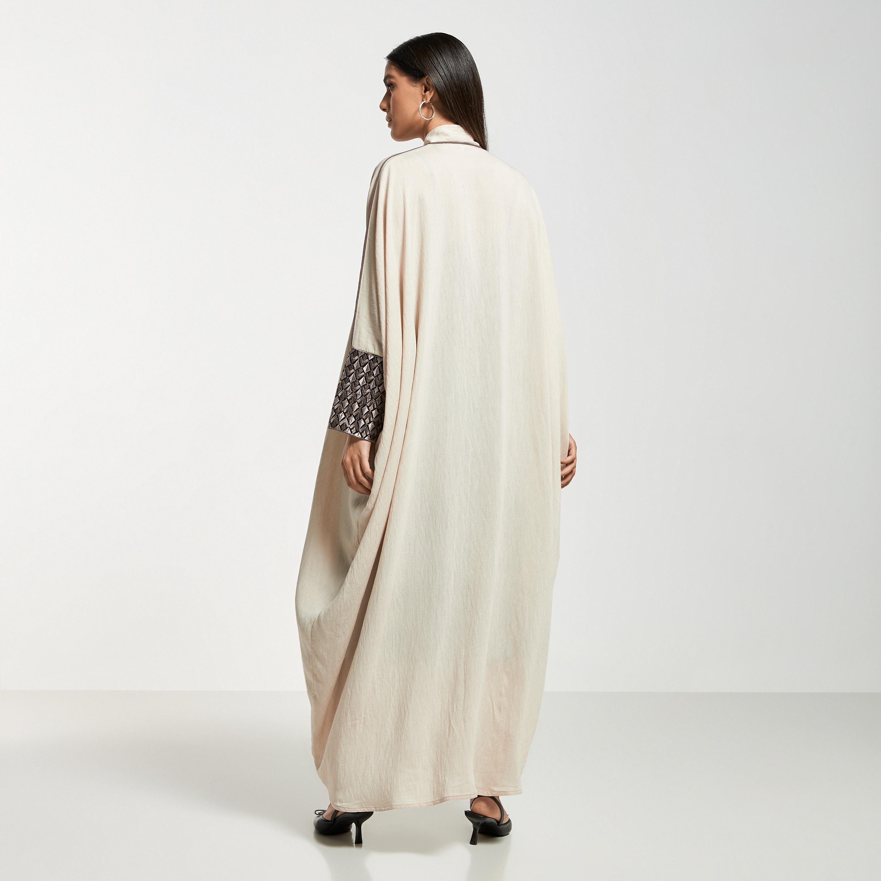 Hadiyath Al Madinah Embroidered Abaya with Hijab-women-arabicclothing-abayas-image-5