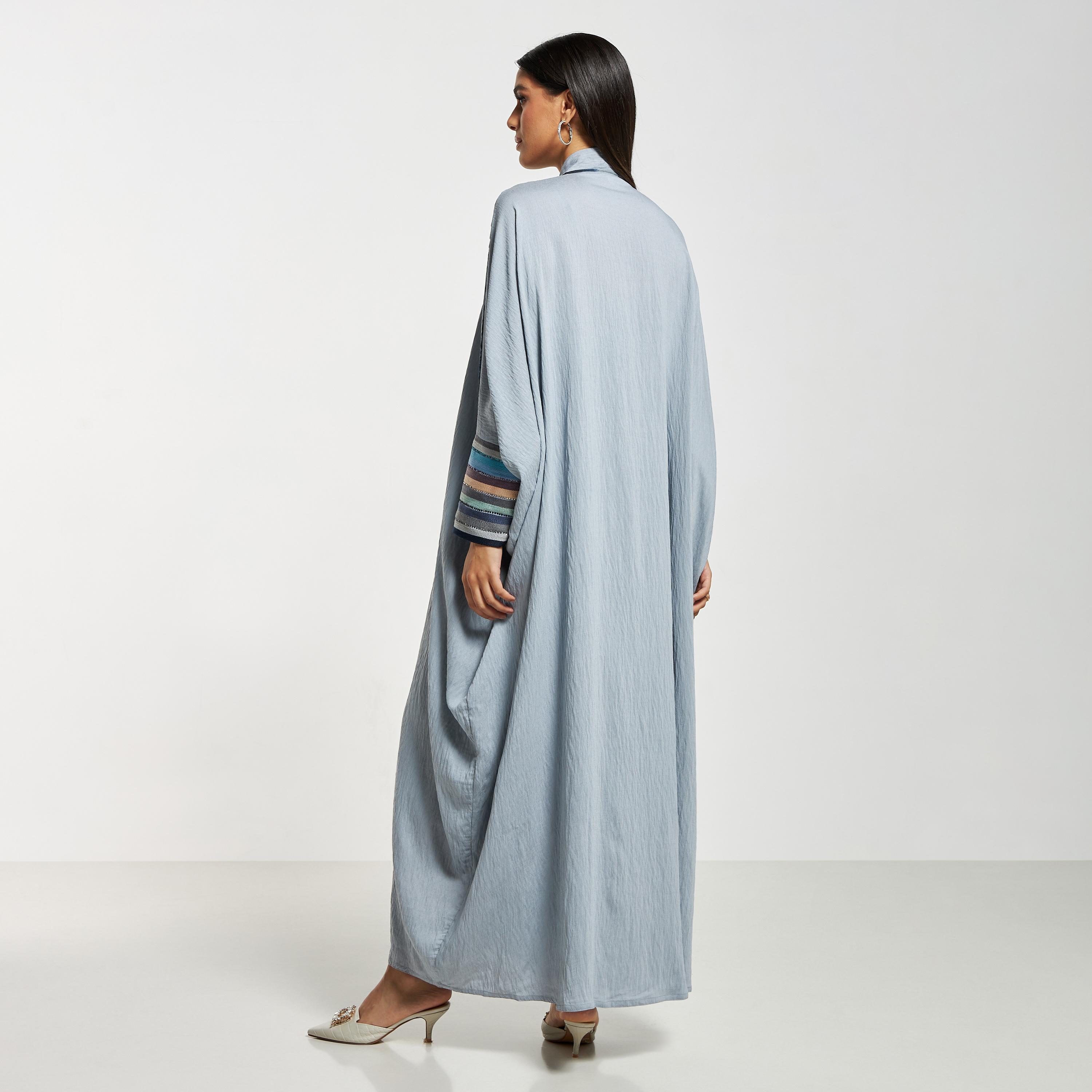 Hadiyath Al Madinah Embroidered Abaya with Hijab-women-arabicclothing-abayas-image-5