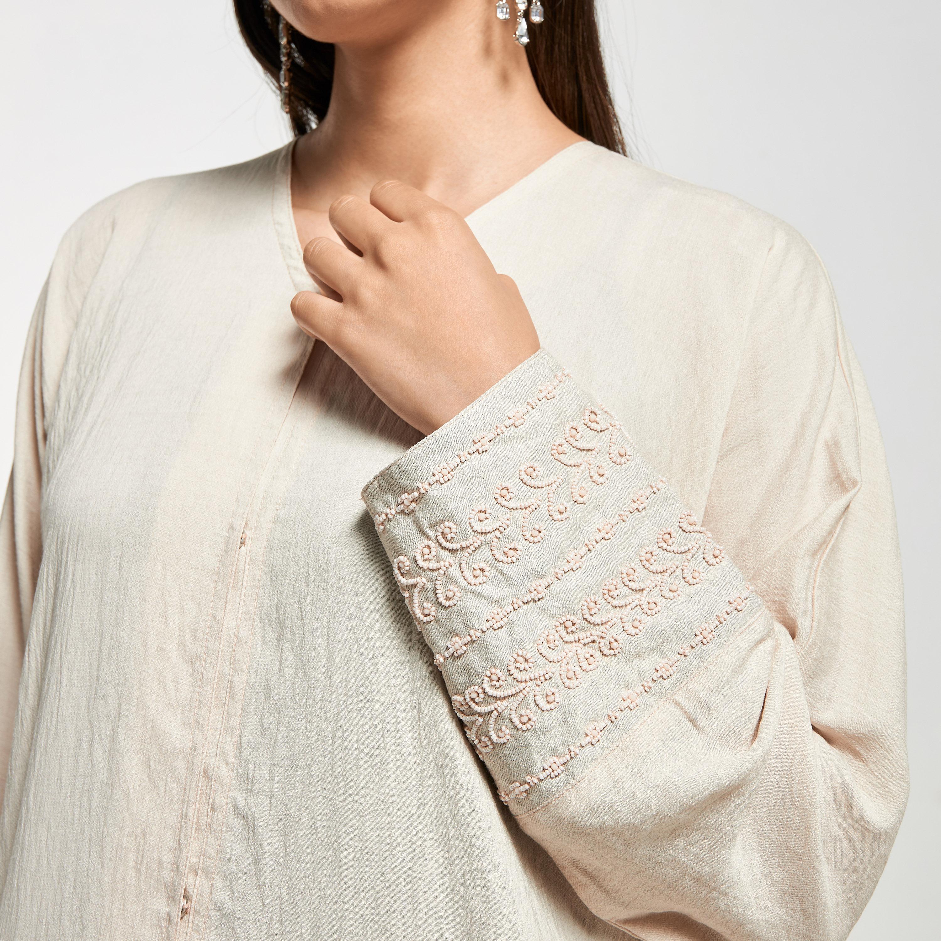 Hadiyath Al Madinah Embellished Abaya with Hijab-women-arabicclothing-abayas-image-3