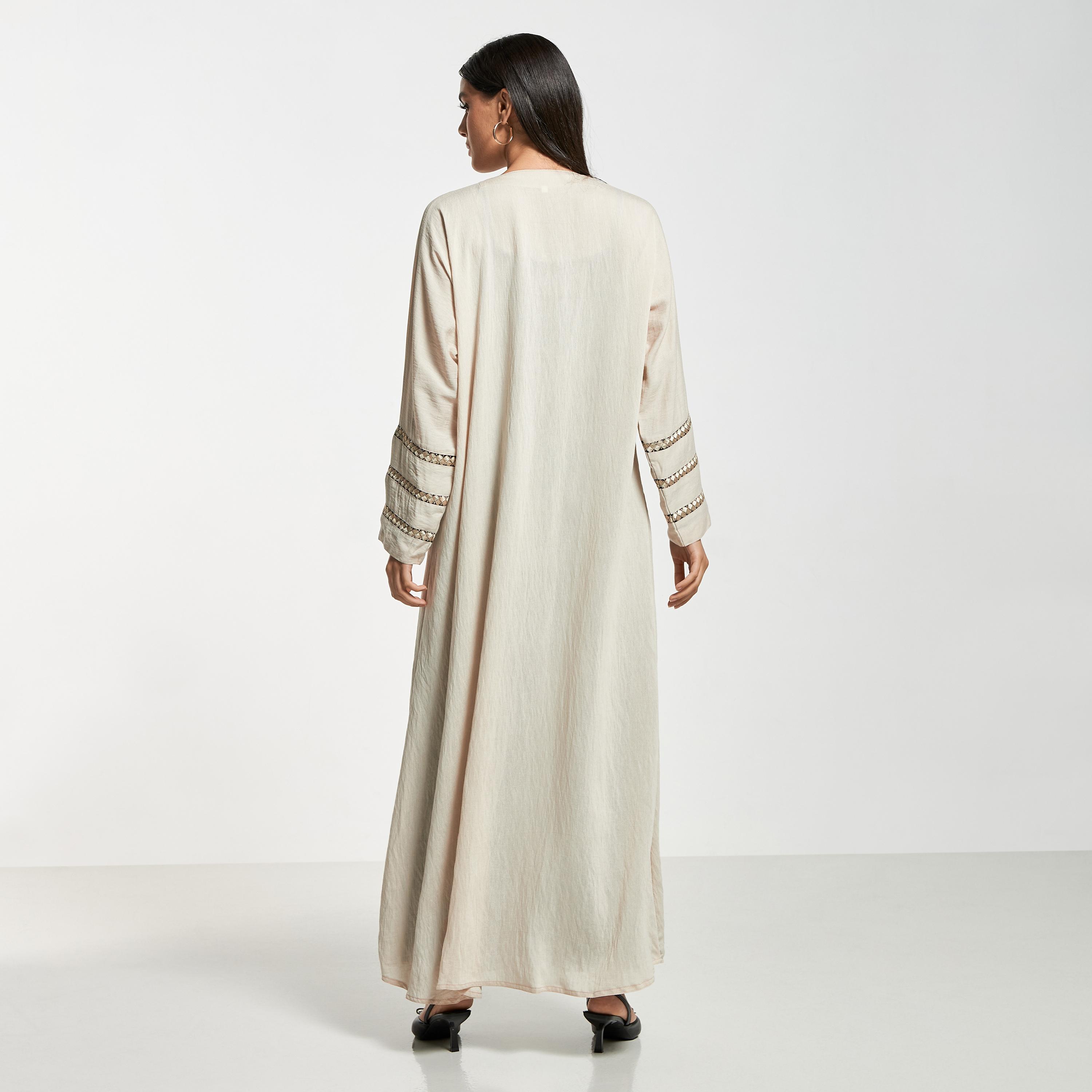 Hadiyath Al Madinah Embroidered Abaya with Hijab-women-arabicclothing-abayas-image-5