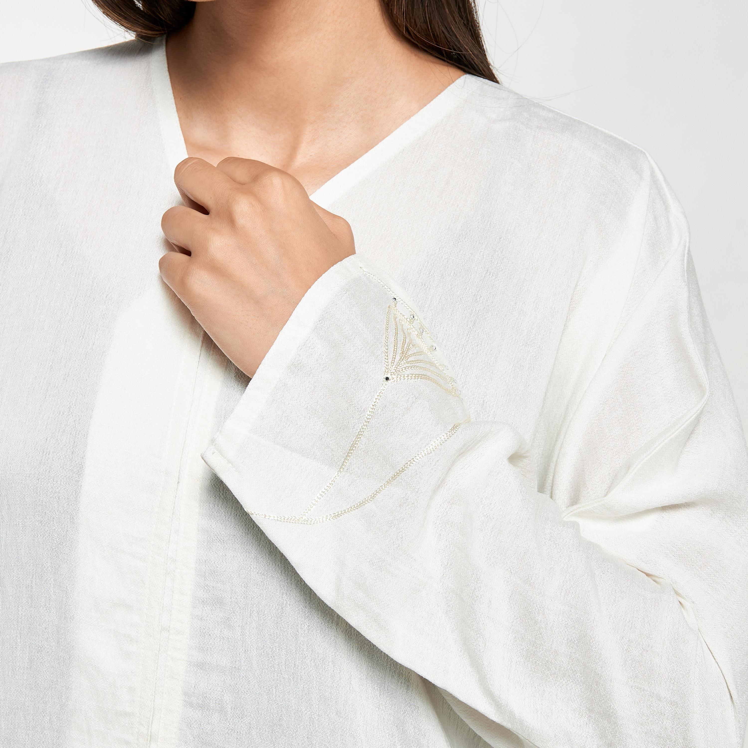 Hadiyath Al Madinah Embroidered Abaya with Hijab-women-arabicclothing-abayas-image-3