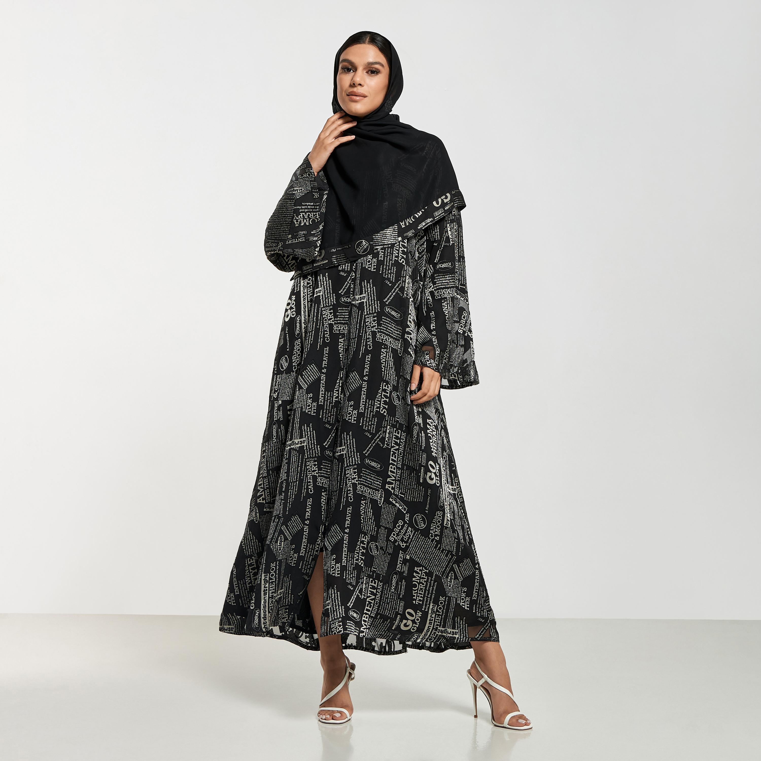 Hadiyath Al Madinah All-Over Print Abaya with Hijab-women-arabicclothing-abayas-image-4