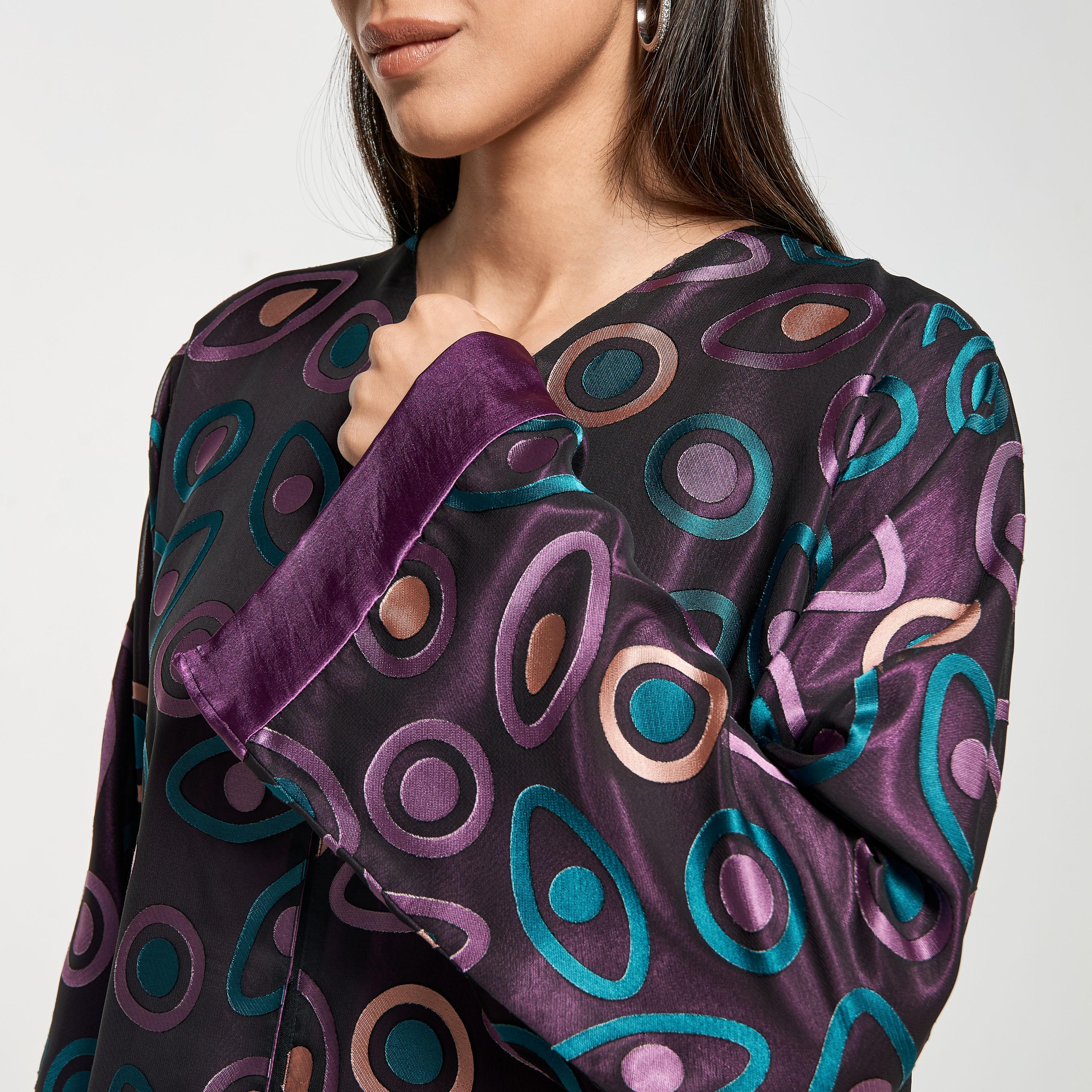 Hadiyath Al Madinah Printed Abaya with Hijab-women-arabicclothing-abayas-image-3