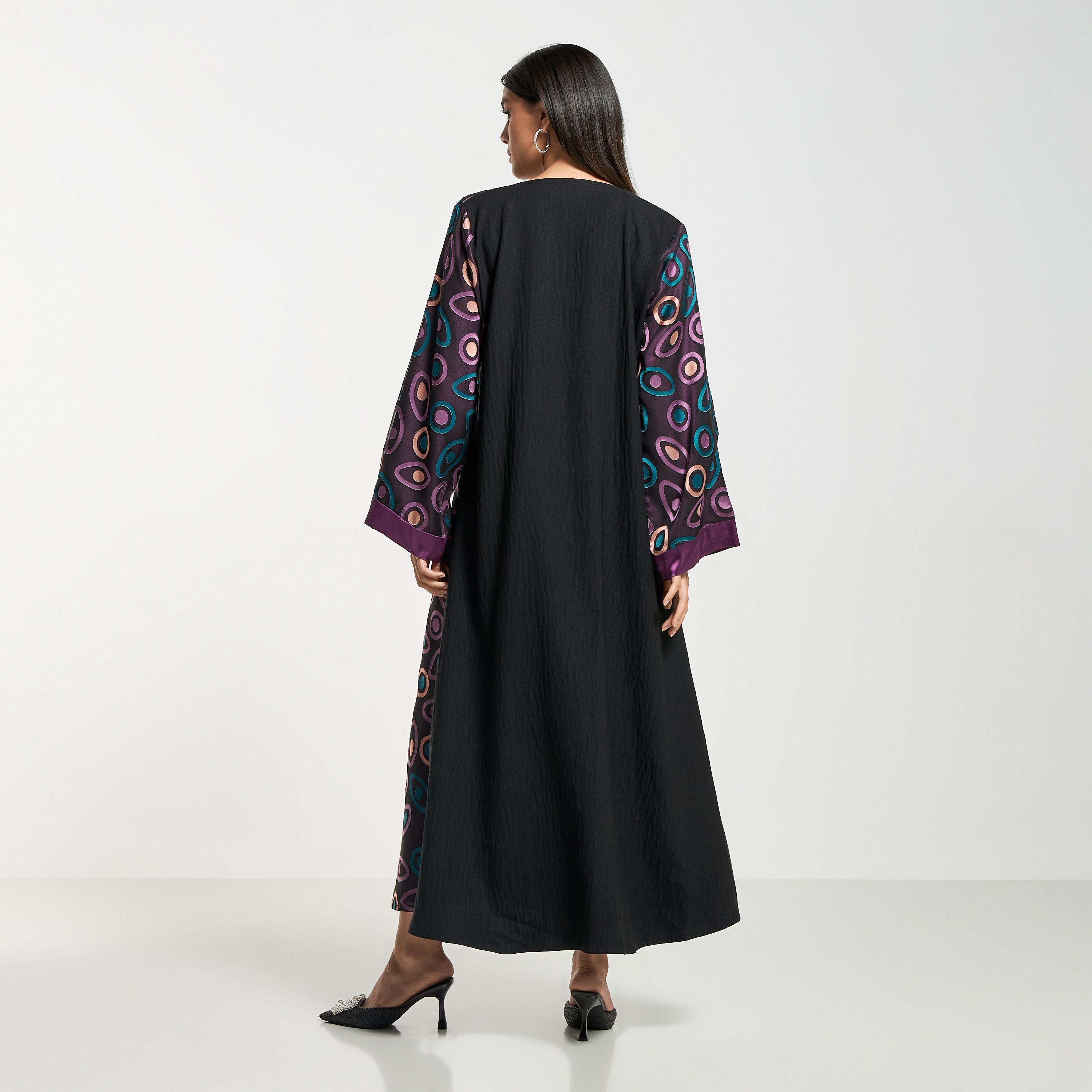 Hadiyath Al Madinah Printed Abaya with Hijab-women-arabicclothing-abayas-image-5