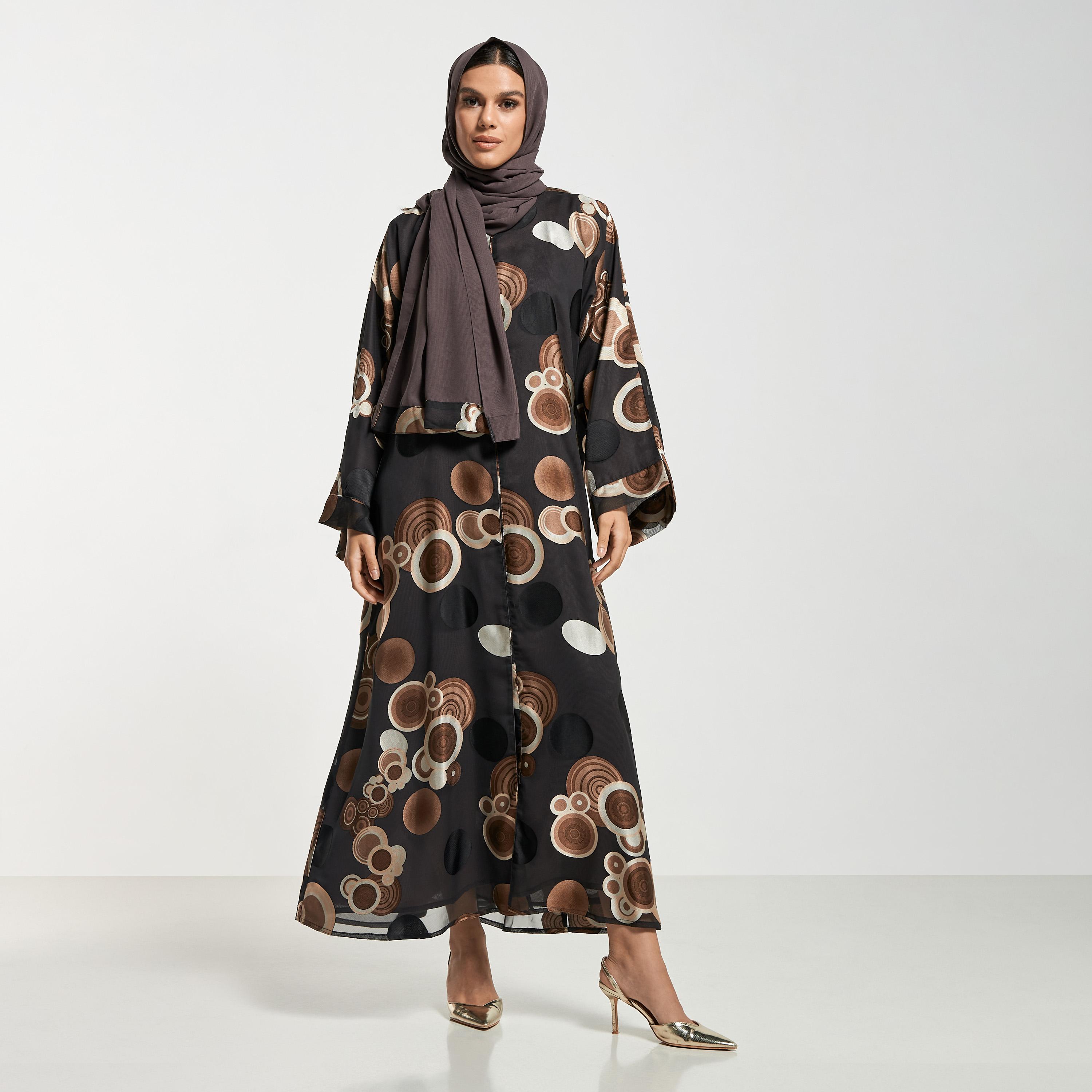 Hadiyath Al Madinah All-Over Print Abaya with Hijab-women-arabicclothing-abayas-image-4