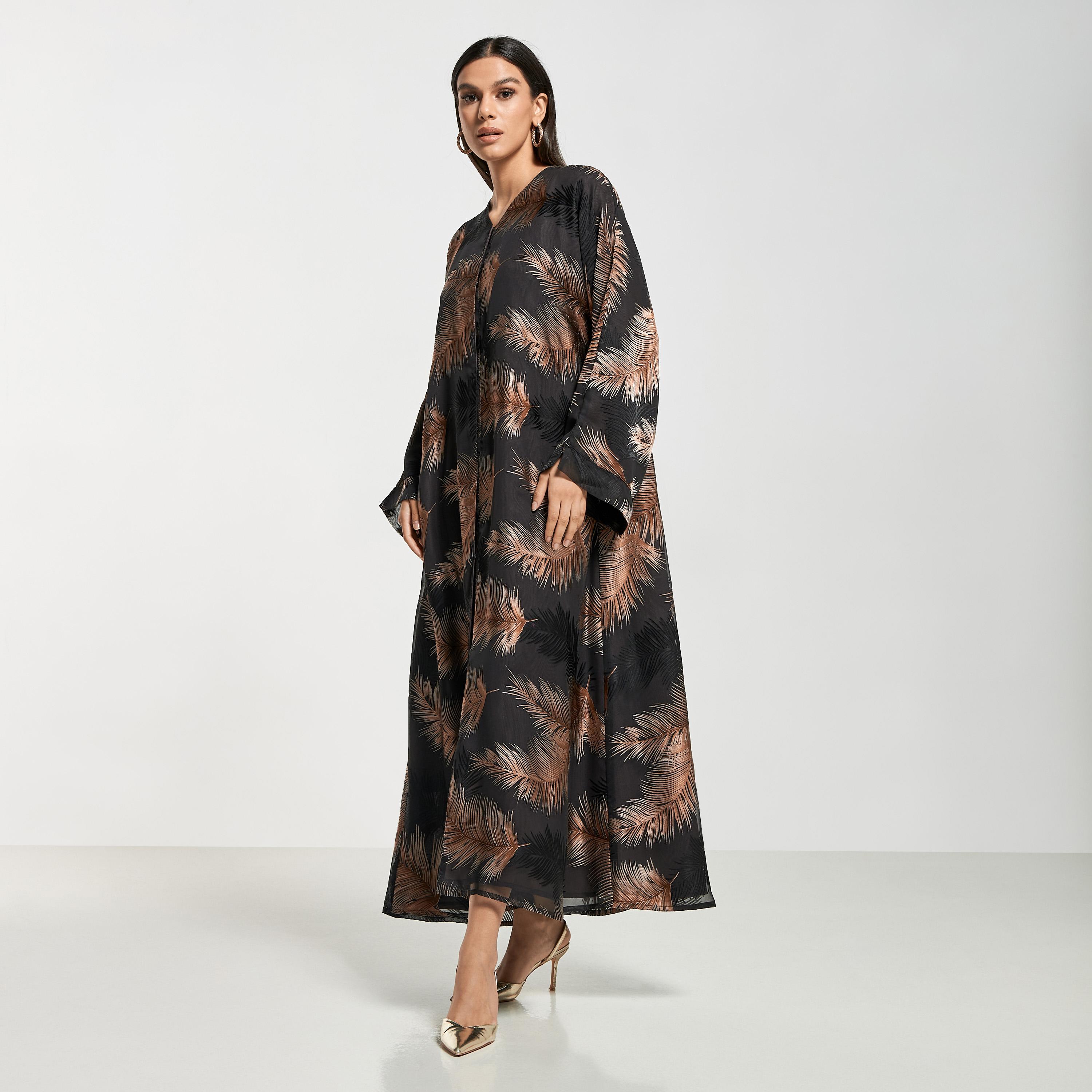 Hadiyath Al Madinah All-Over Print Abaya with Hijab-women-arabicclothing-abayas-image-1