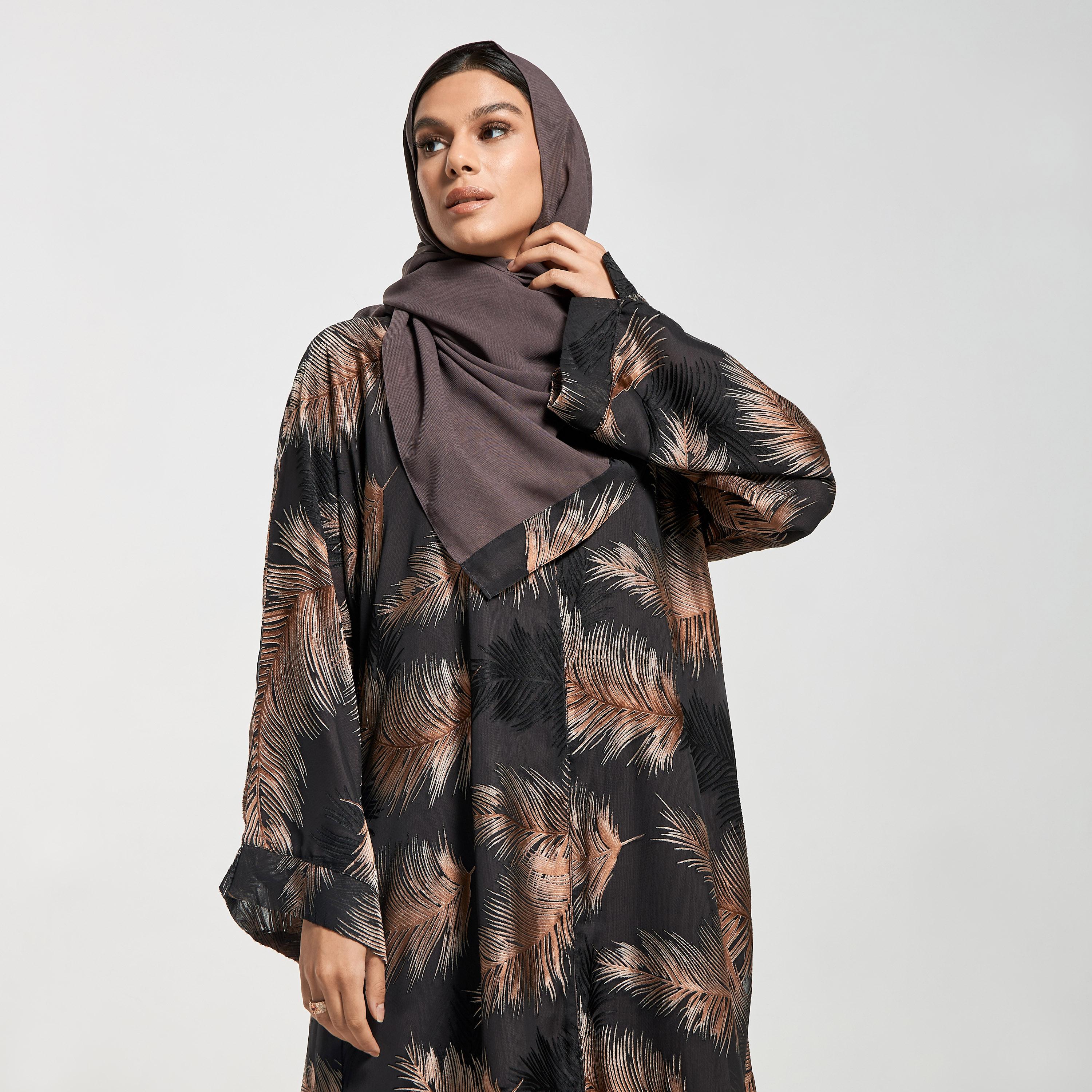 Hadiyath Al Madinah All-Over Print Abaya with Hijab-women-arabicclothing-abayas-image-2