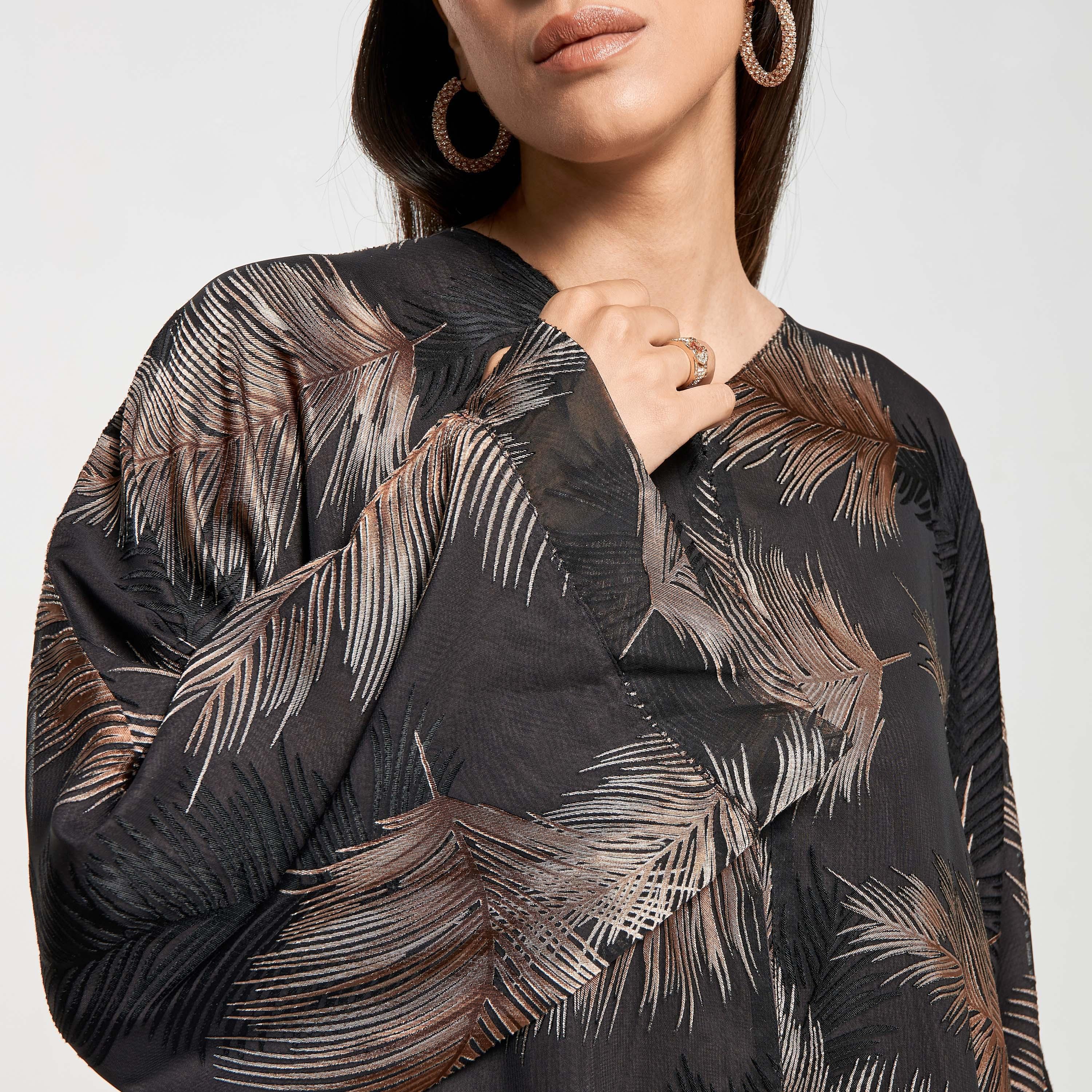 Hadiyath Al Madinah All-Over Print Abaya with Hijab-women-arabicclothing-abayas-image-3