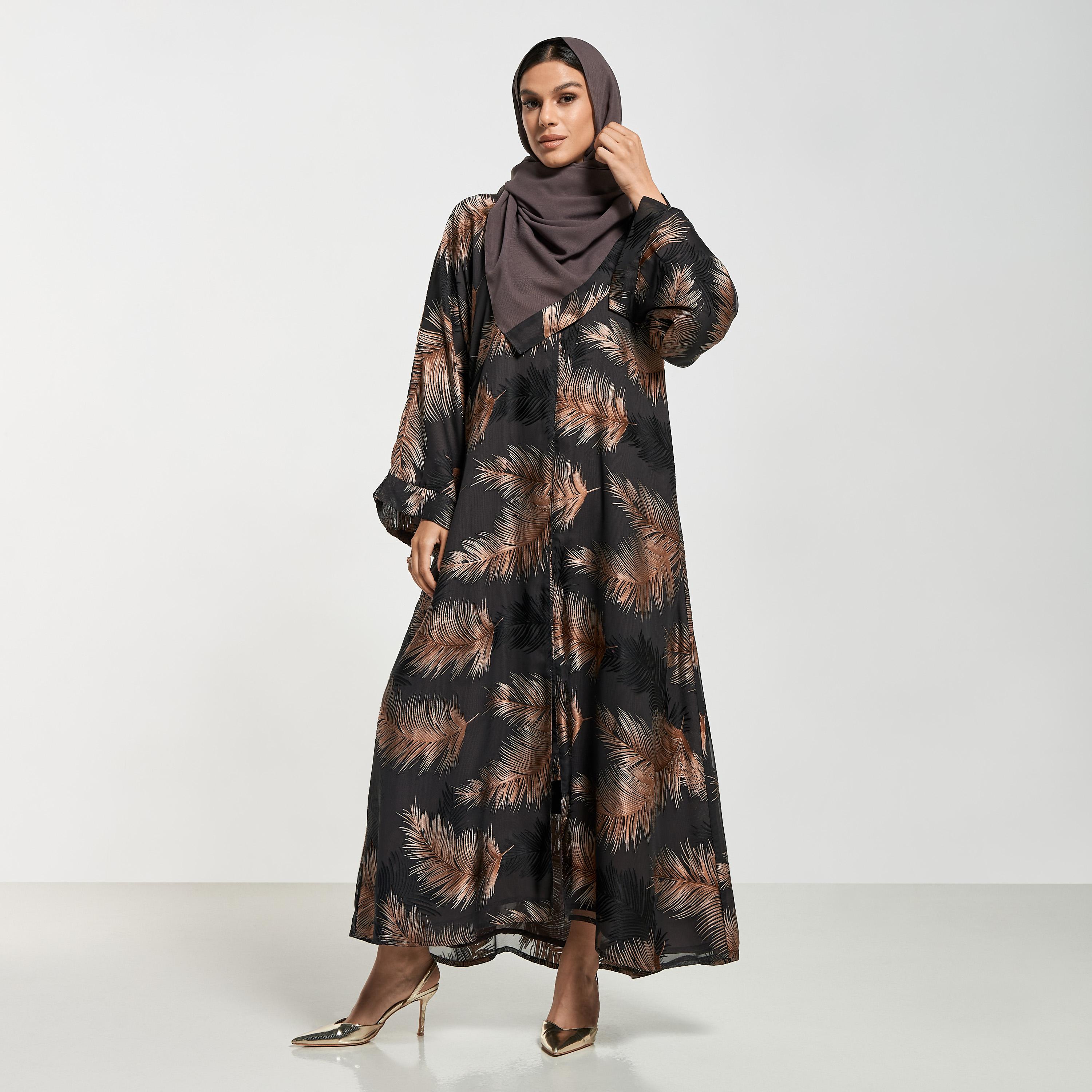 Hadiyath Al Madinah All-Over Print Abaya with Hijab-women-arabicclothing-abayas-image-4