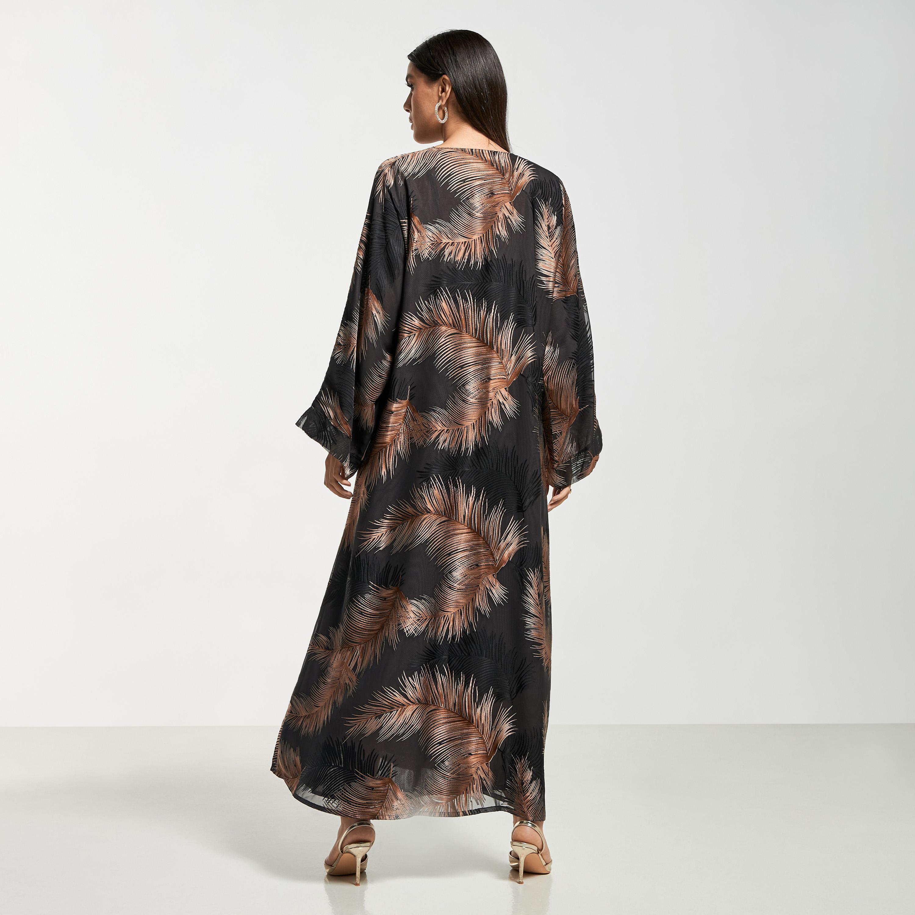 Hadiyath Al Madinah All-Over Print Abaya with Hijab-women-arabicclothing-abayas-image-5