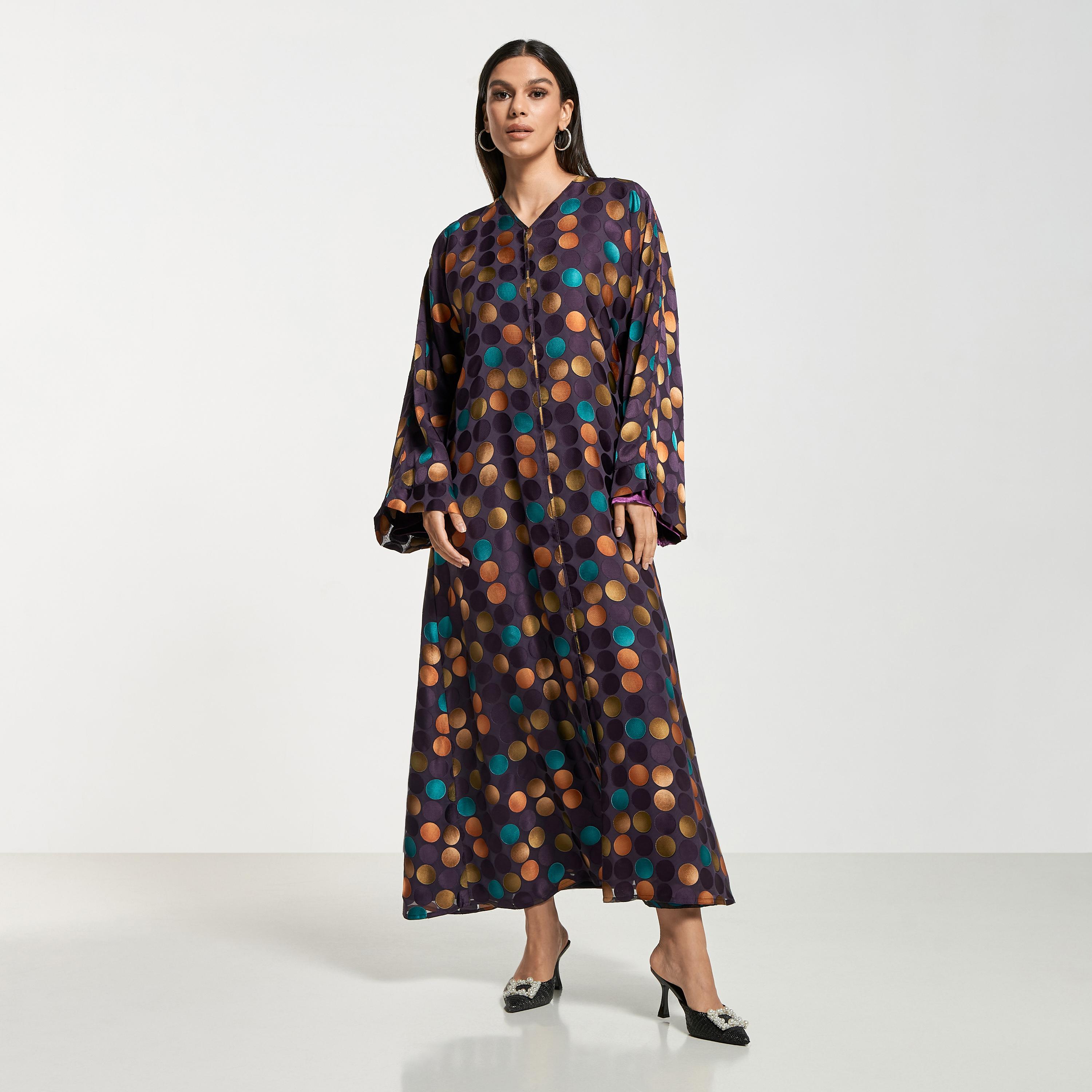 Hadiyath Al Madinah All-Over Print Abaya with Hijab-women-arabicclothing-abayas-image-1