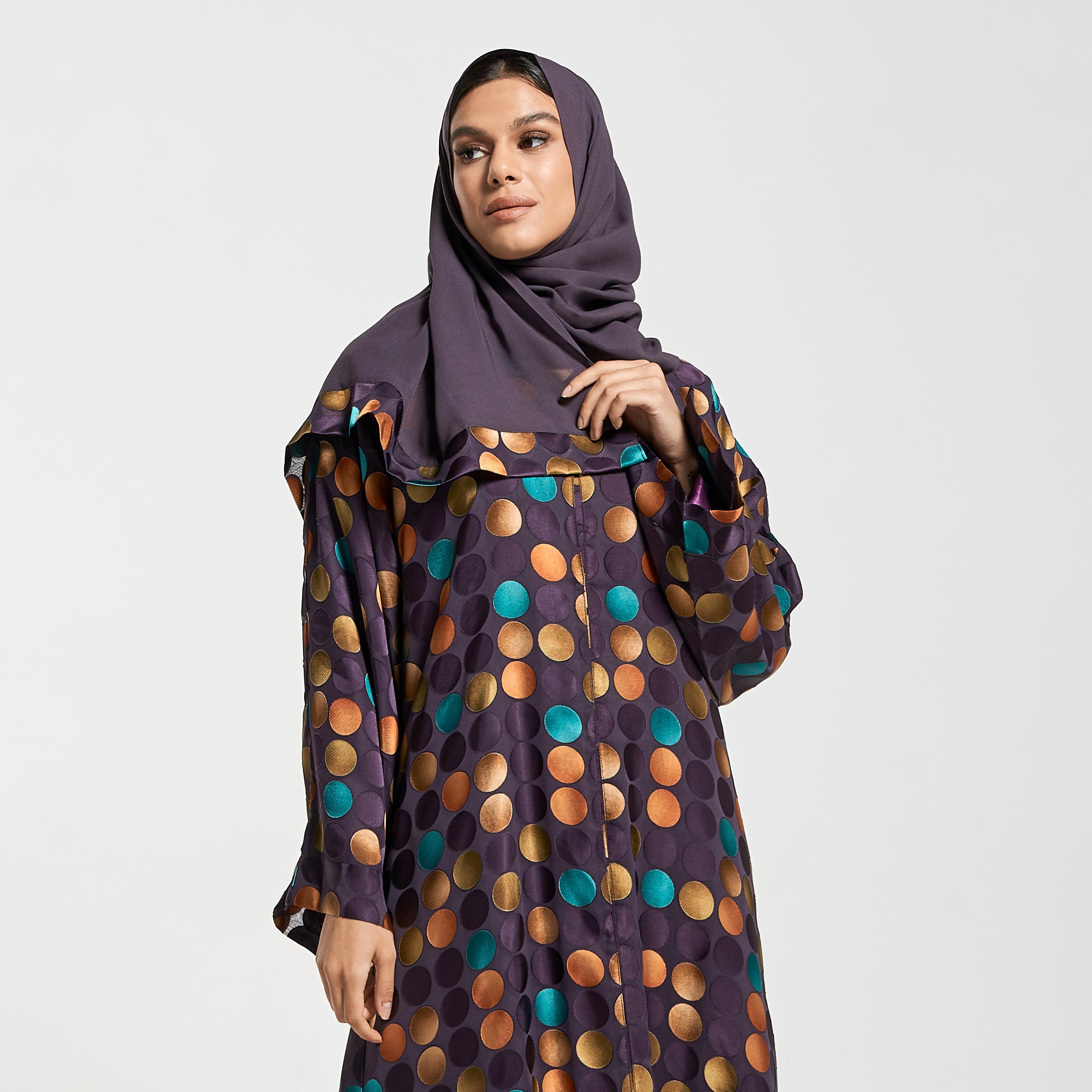 Hadiyath Al Madinah All-Over Print Abaya with Hijab-women-arabicclothing-abayas-image-2