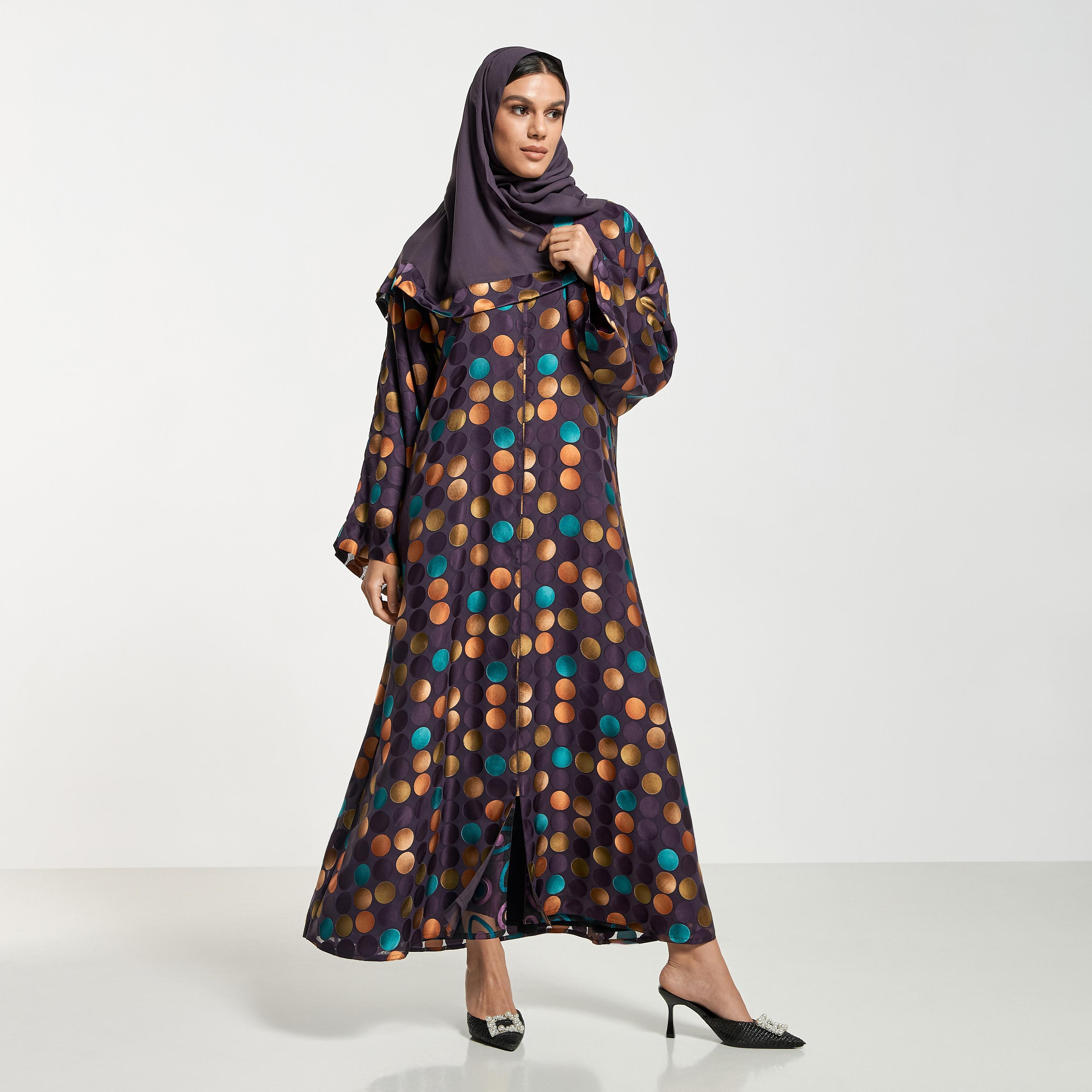 Hadiyath Al Madinah All-Over Print Abaya with Hijab-women-arabicclothing-abayas-image-4