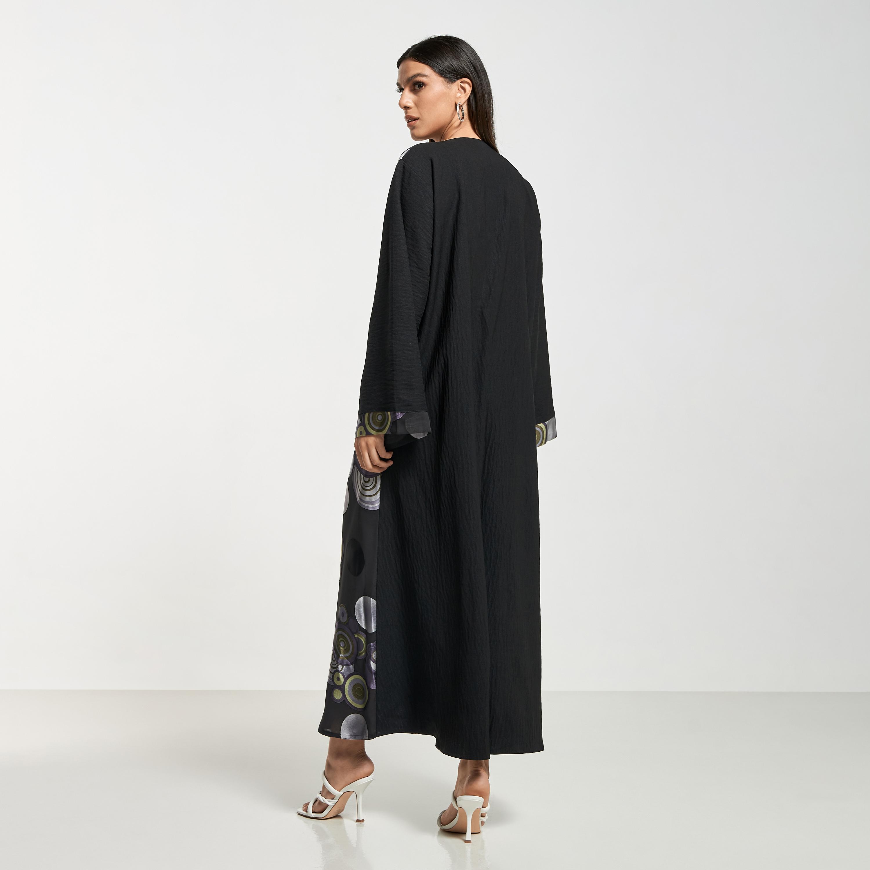 Hadiyath Al Madinah Printed Abaya with Hijab-women-arabicclothing-abayas-image-5