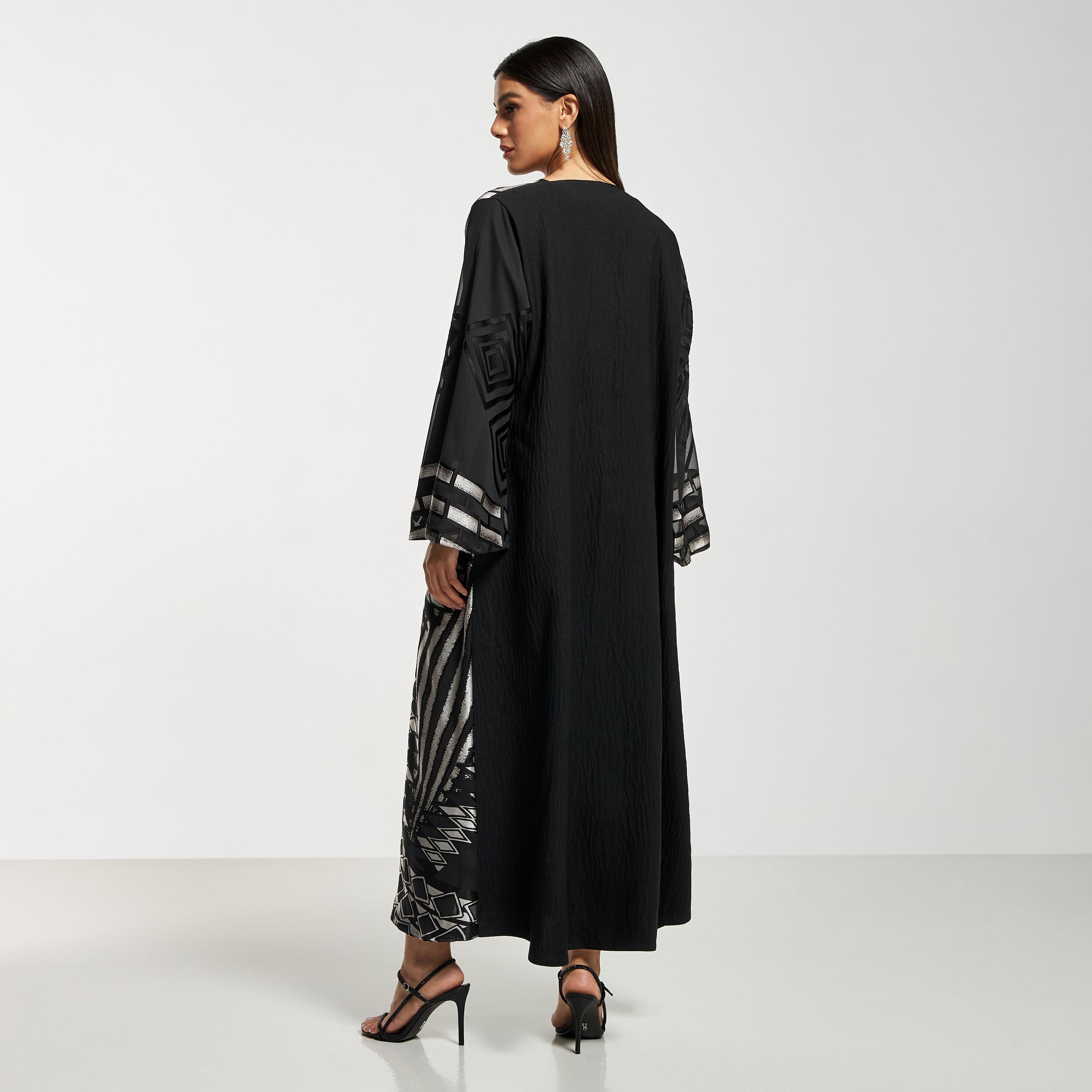 Hadiyath Al Madinah Printed Abaya with Hijab-women-arabicclothing-abayas-image-5