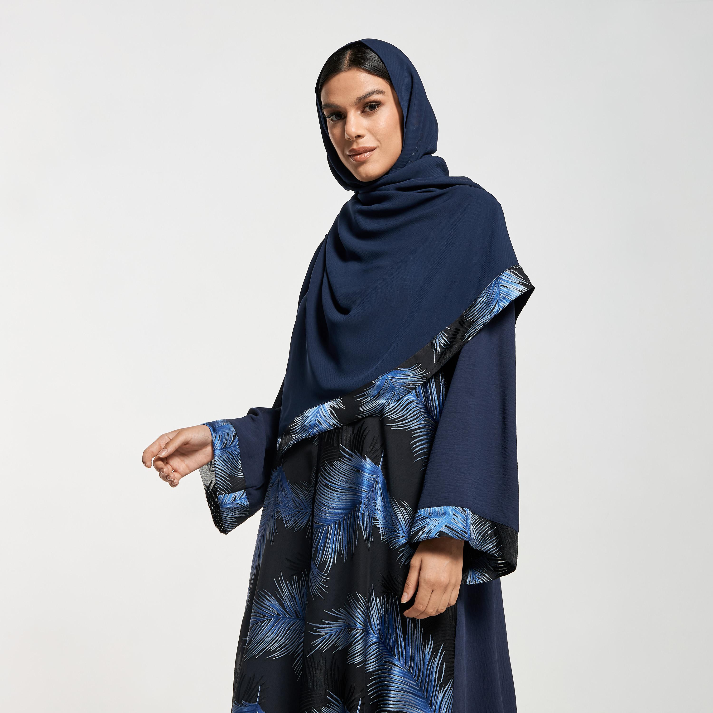 Hadiyath Al Madinah Printed Abaya with Hijab-women-arabicclothing-abayas-image-2