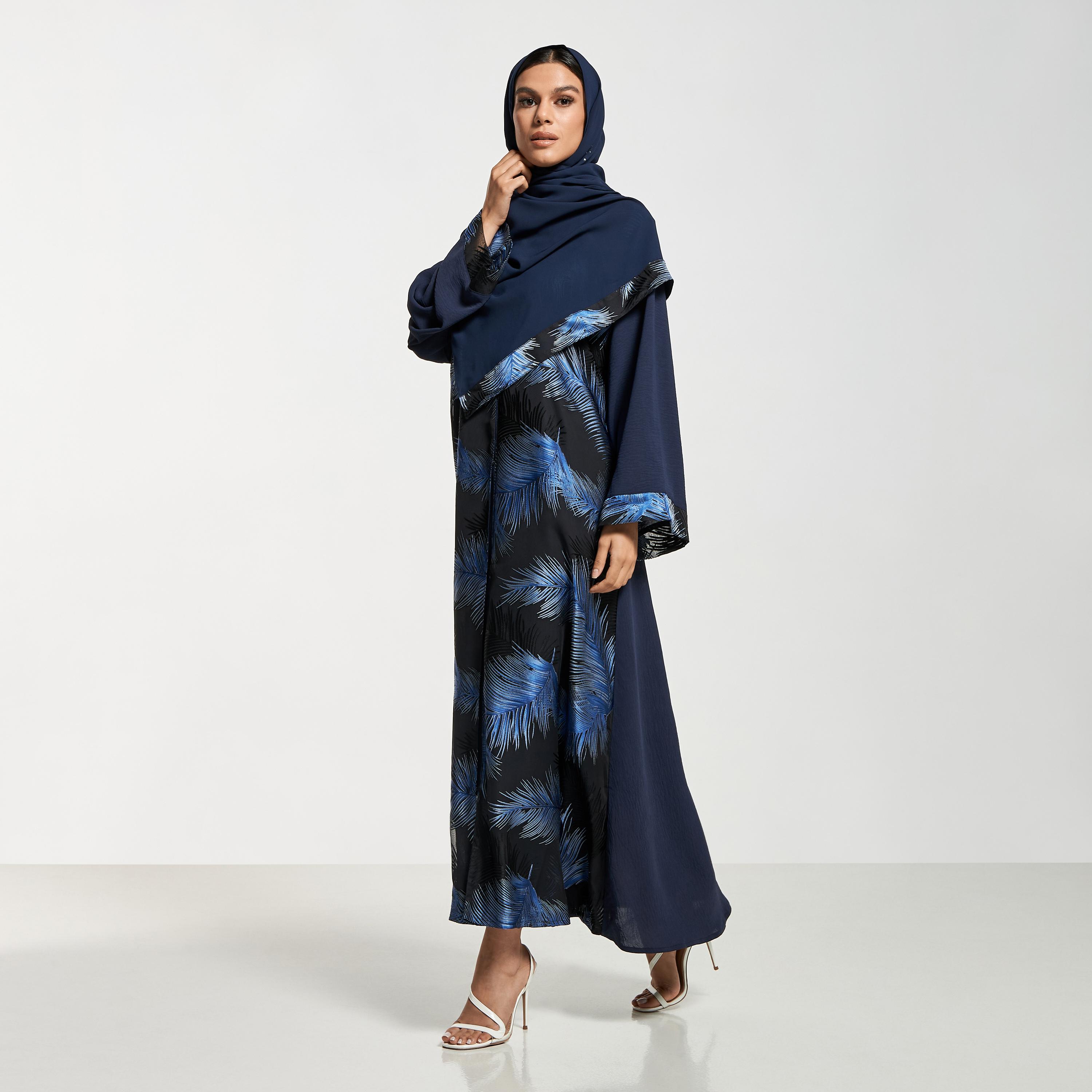 Hadiyath Al Madinah Printed Abaya with Hijab-women-arabicclothing-abayas-image-4