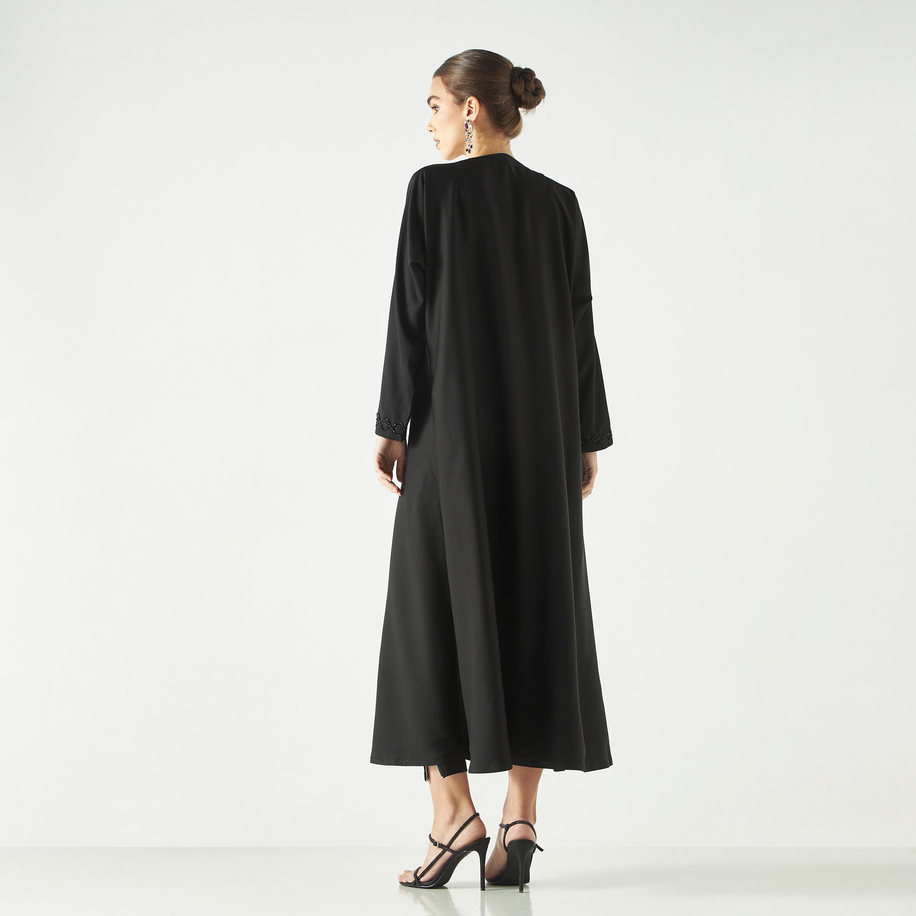 Hadiyath Al Madinah Embellished Abaya with V-neck-women-arabicclothing-abayas-image-5