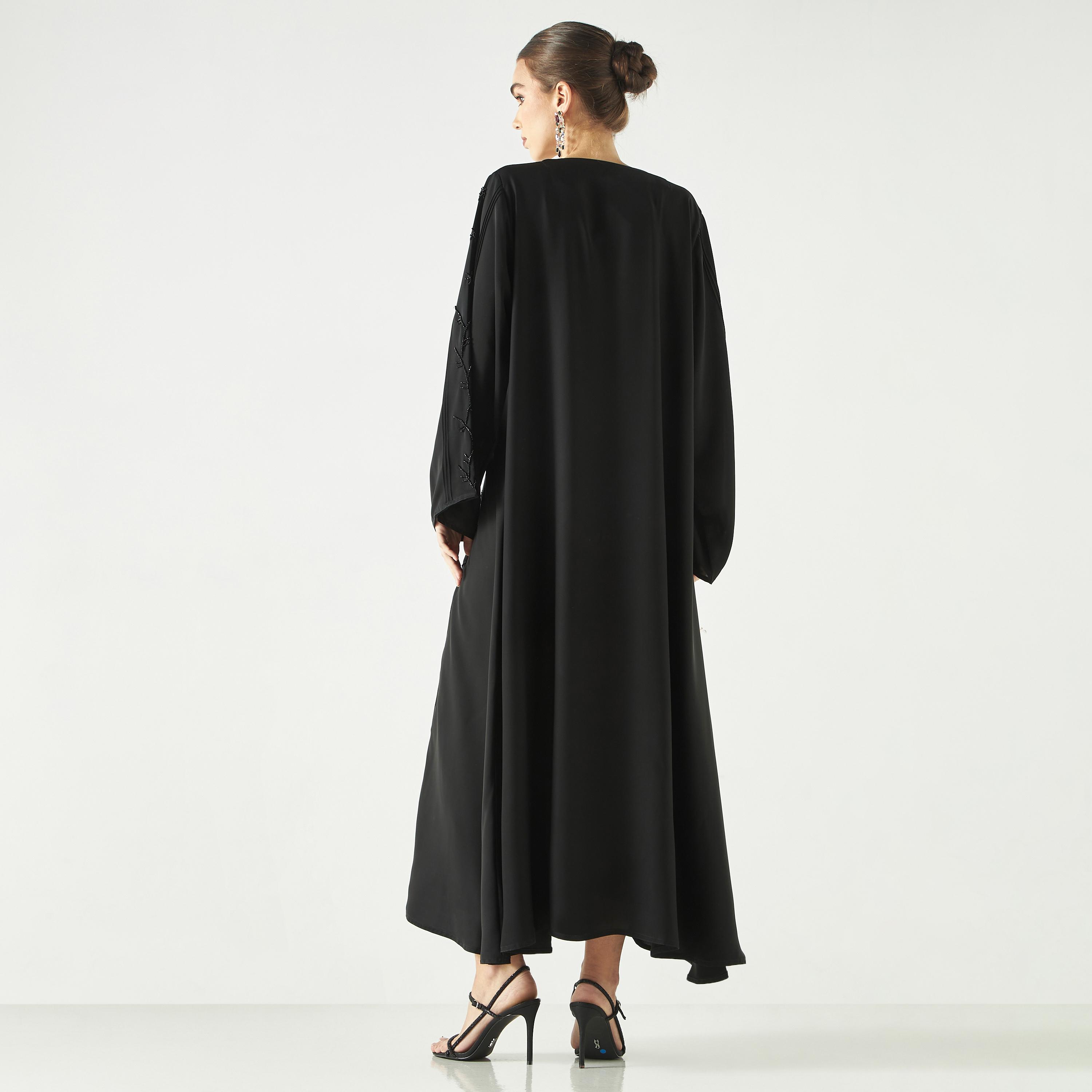Hadiyath Al Madinah Embellished Abaya with V-neck-women-arabicclothing-abayas-image-5