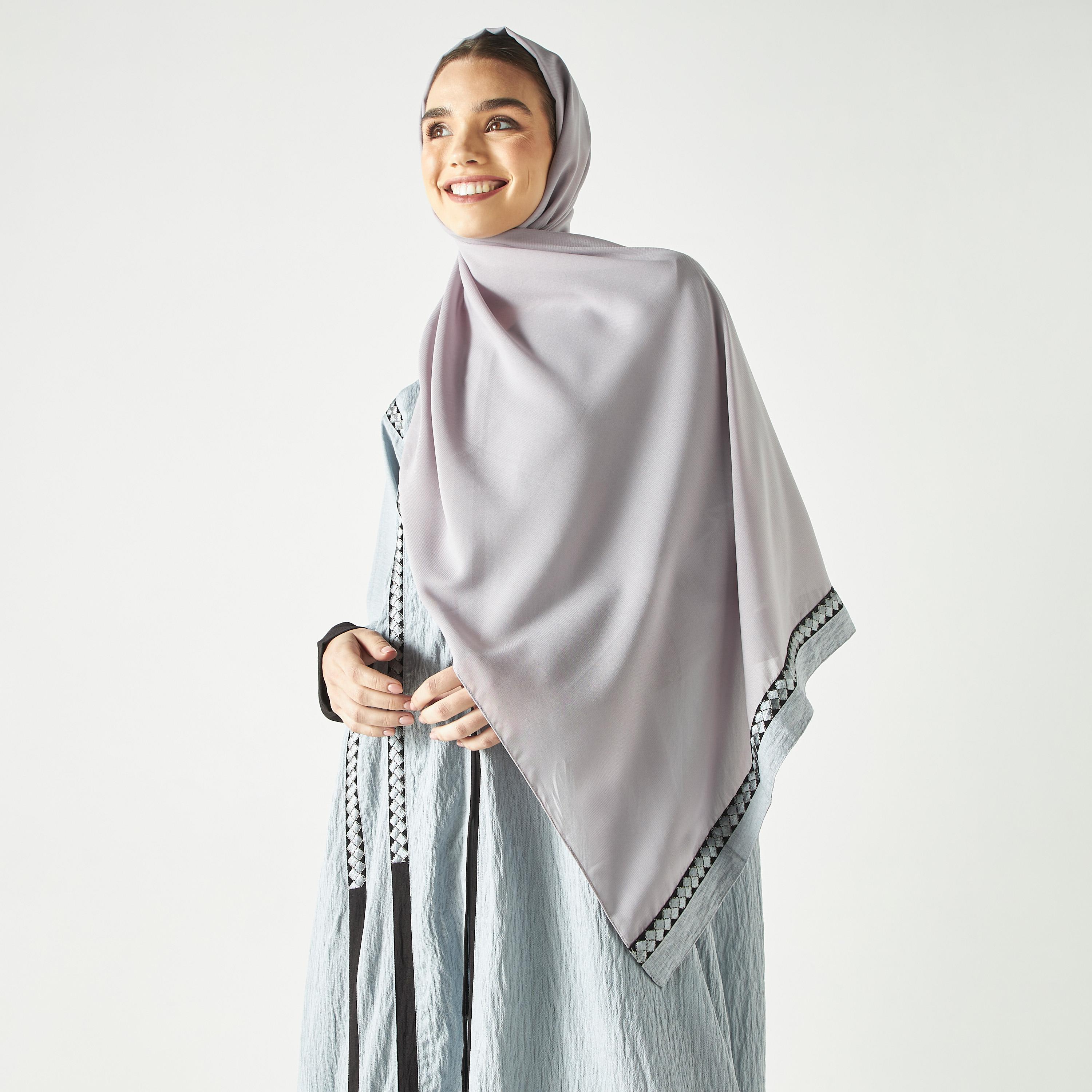 Hadiyath Al Madinah Embroidered Abaya with Hijab-women-arabicclothing-abayas-image-2