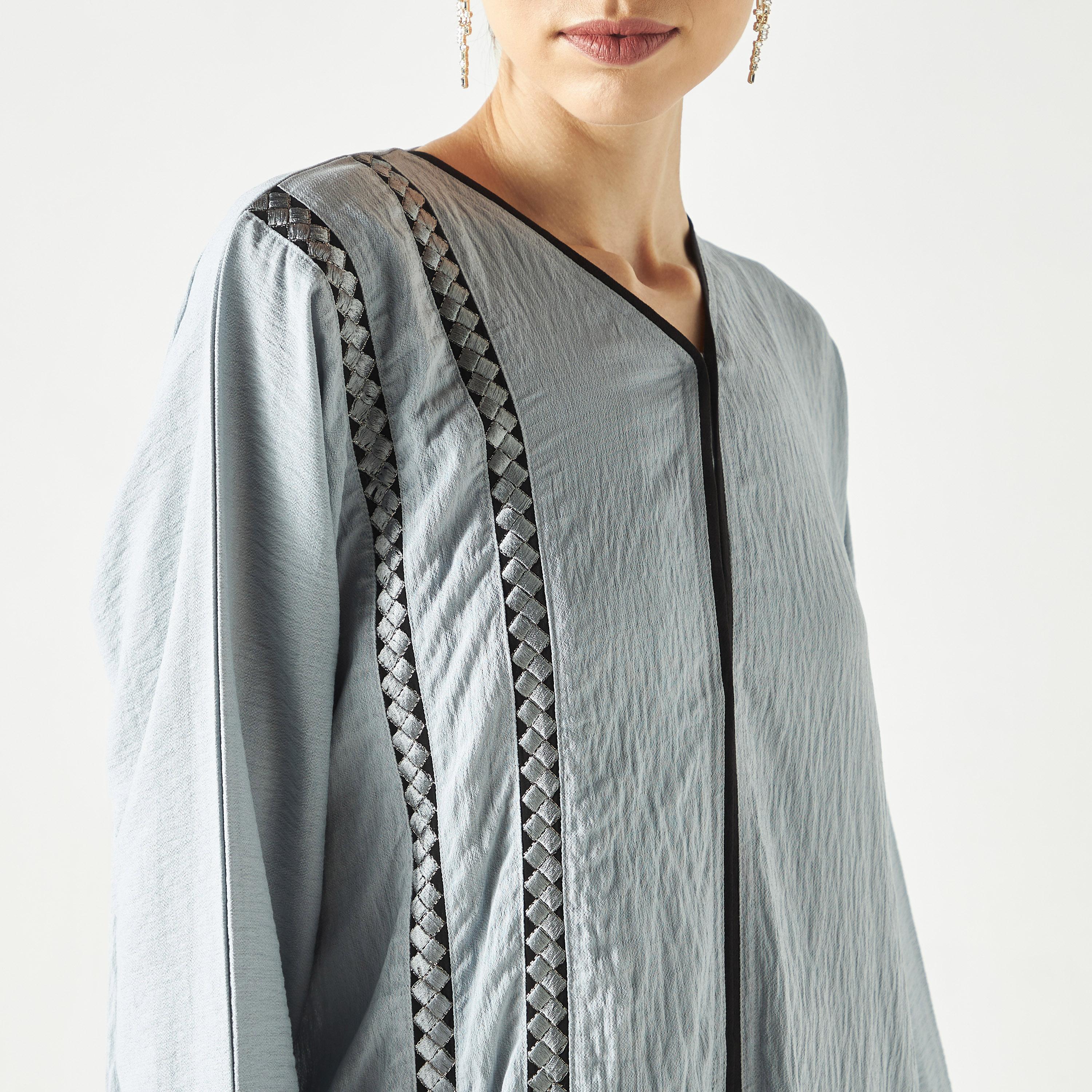 Hadiyath Al Madinah Embroidered Abaya with Hijab-women-arabicclothing-abayas-image-3