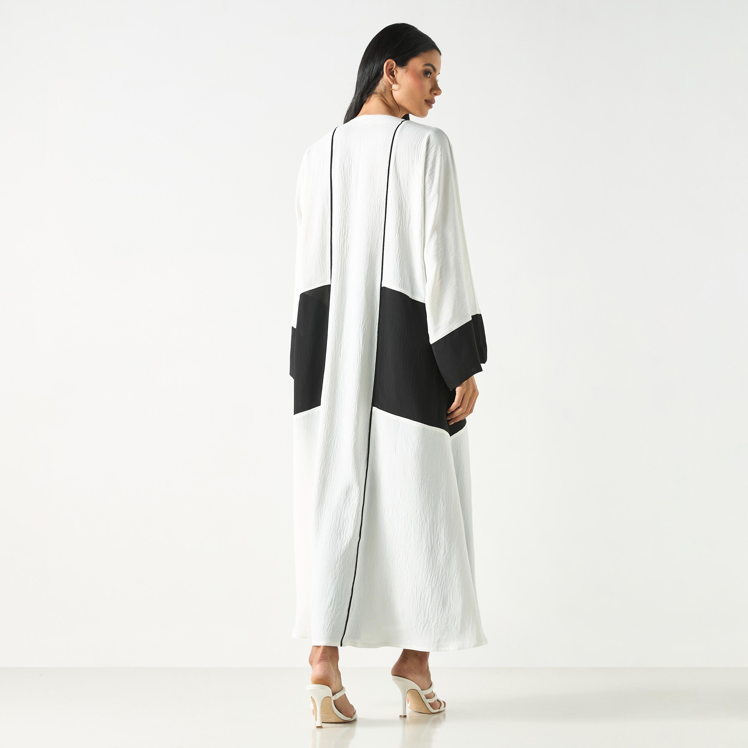 Hadiyath Al Madinah Two-Tone Abaya with Hijab-women-arabicclothing-abayas-image-5