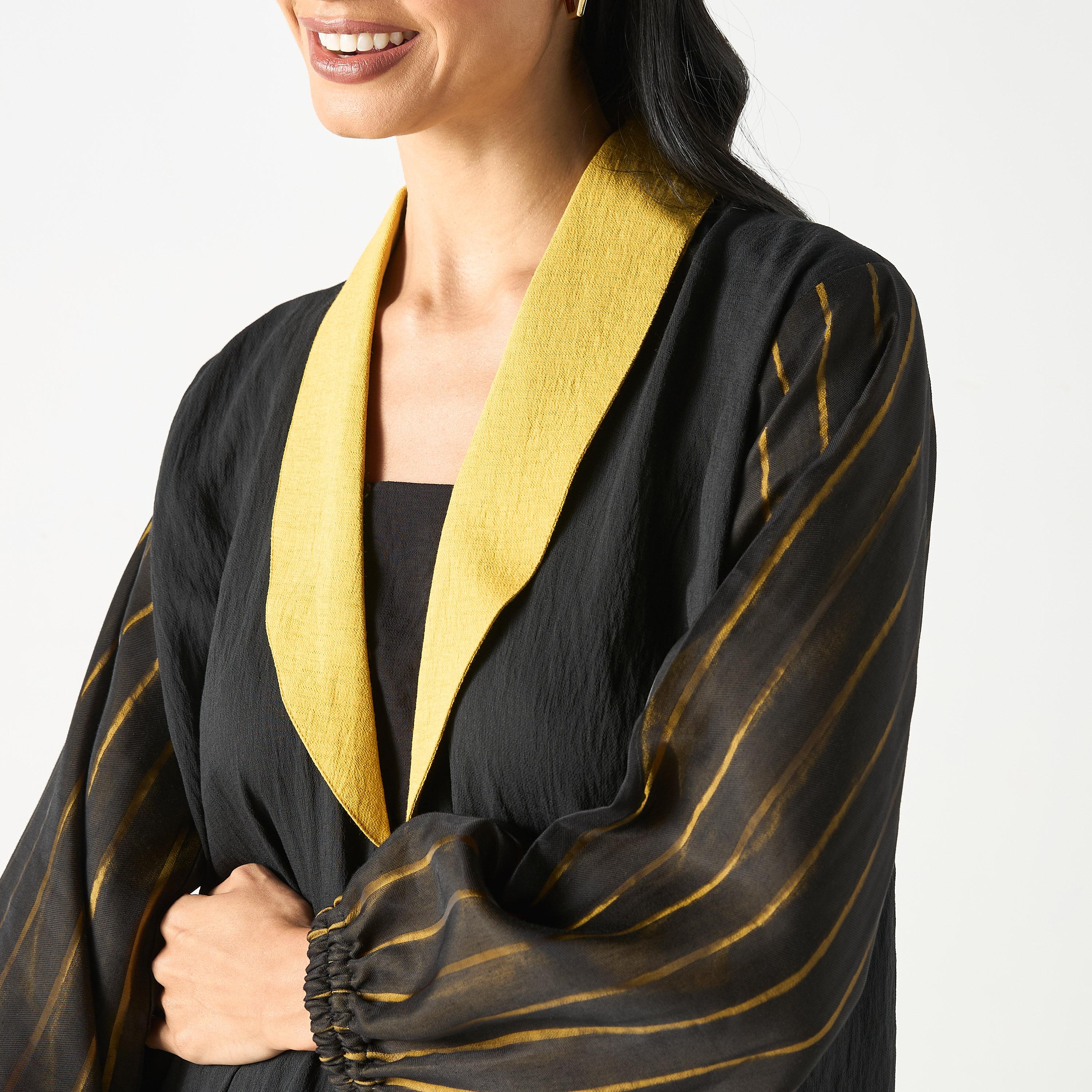 Hadiyath Al Madinah Two-Tone Abaya with Hijab-women-arabicclothing-abayas-image-3