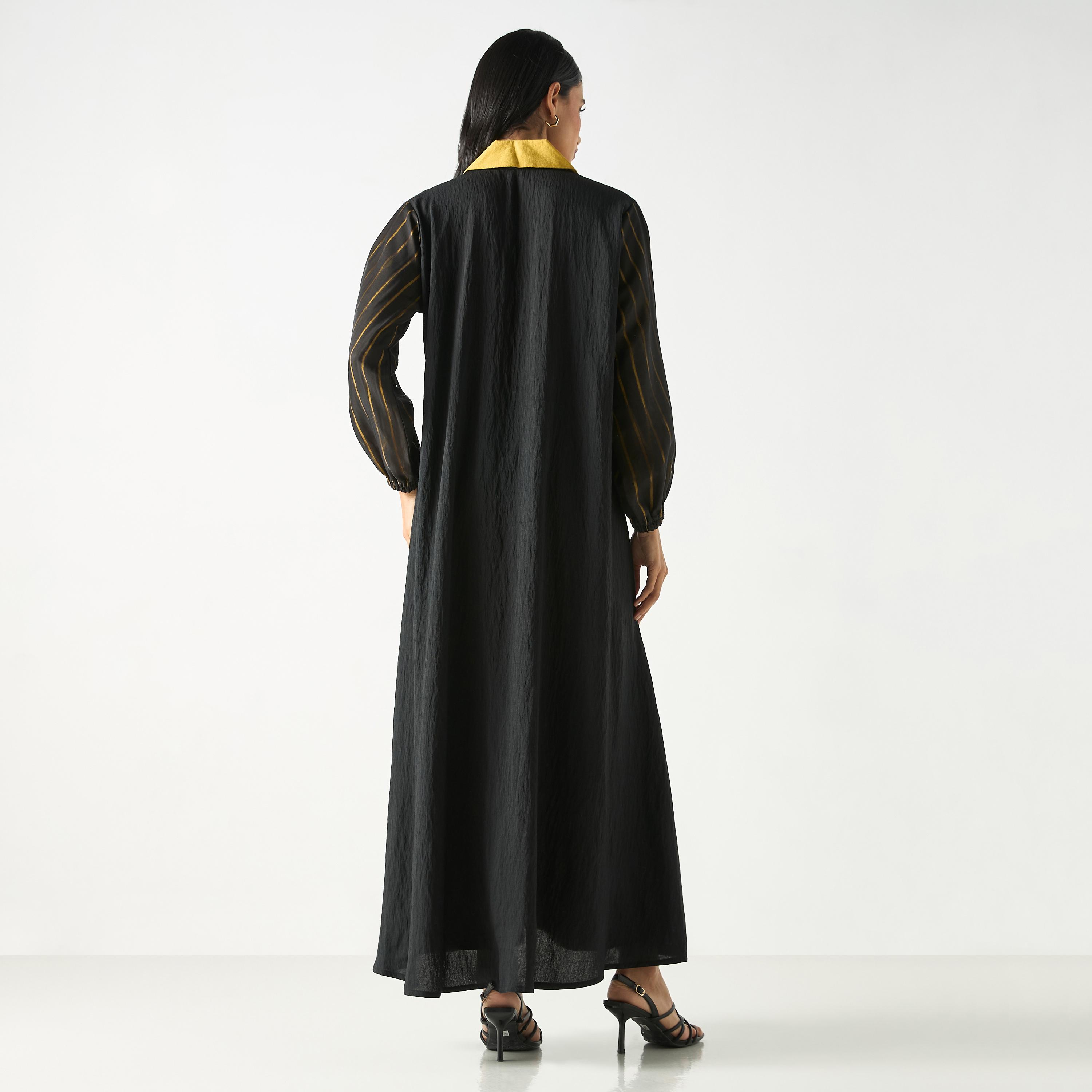 Hadiyath Al Madinah Two-Tone Abaya with Hijab-women-arabicclothing-abayas-image-5