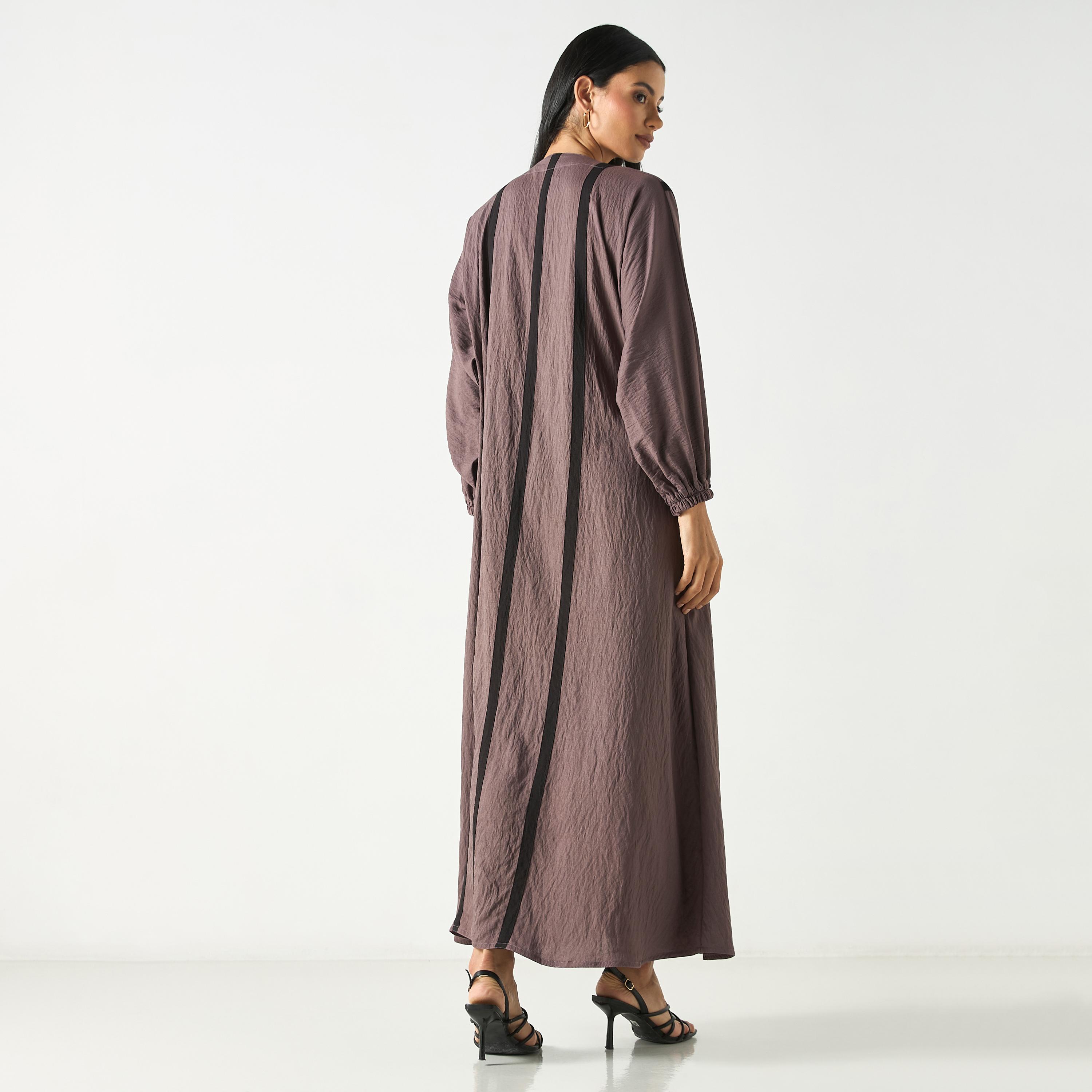 Hadiyath Al Madinah Two-Tone Abaya with Hijab-women-arabicclothing-abayas-image-5