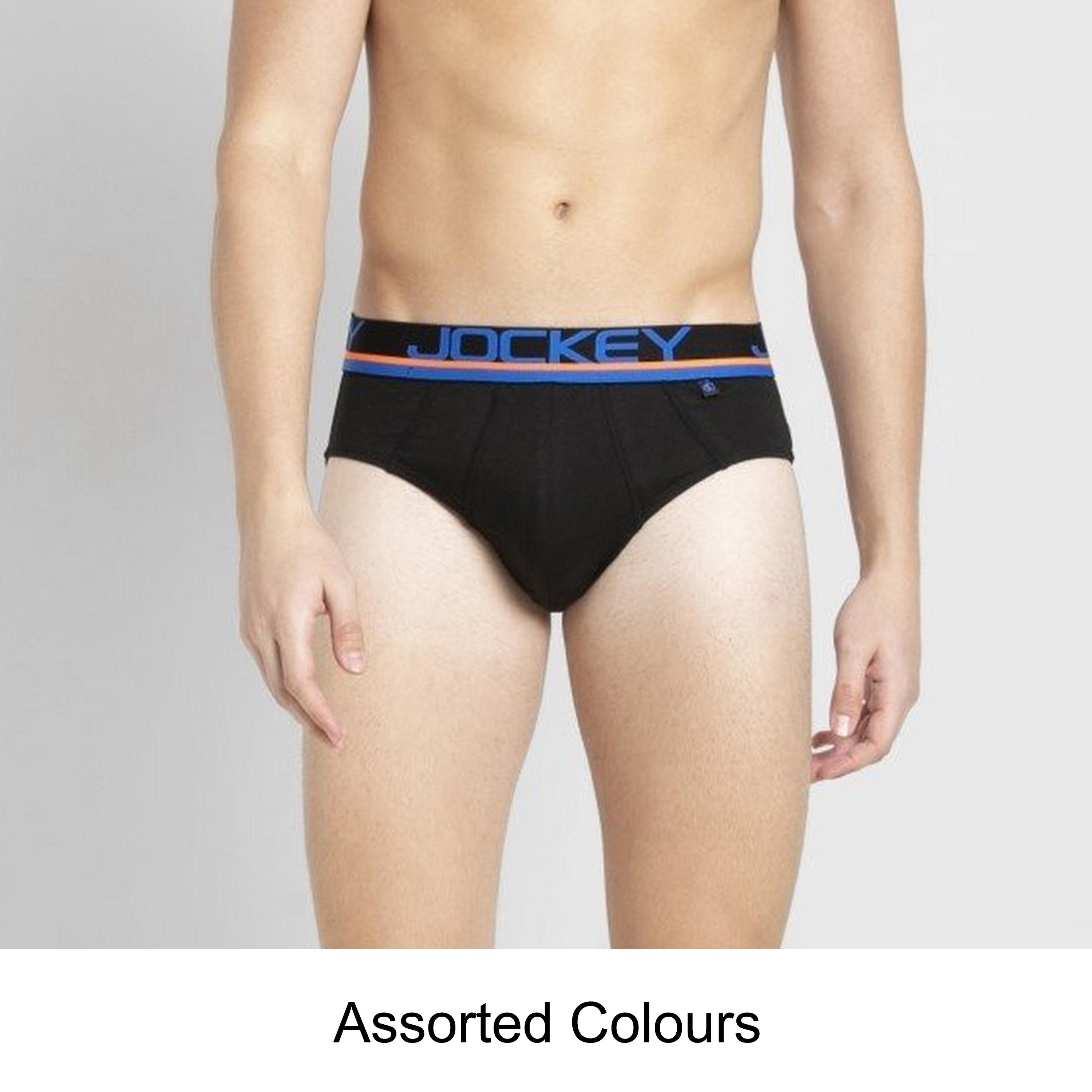 Jockey Assorted Brand Print Waistband Men's Briefs-men-clothing-innerwear-underwear-image-1