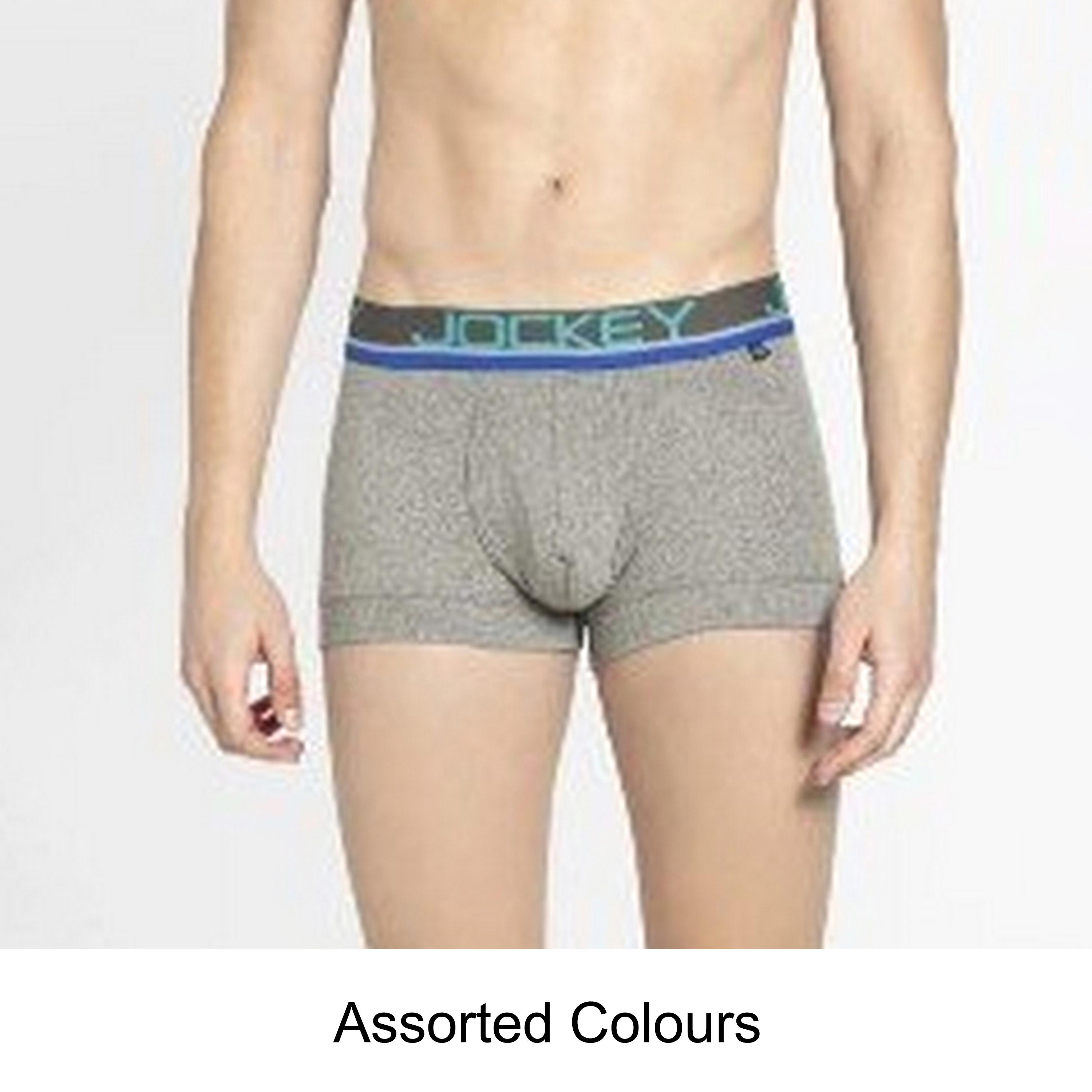 Jockey Assorted Brand Print Waistband Men's Trunks-men-clothing-innerwear-underwear-image-1