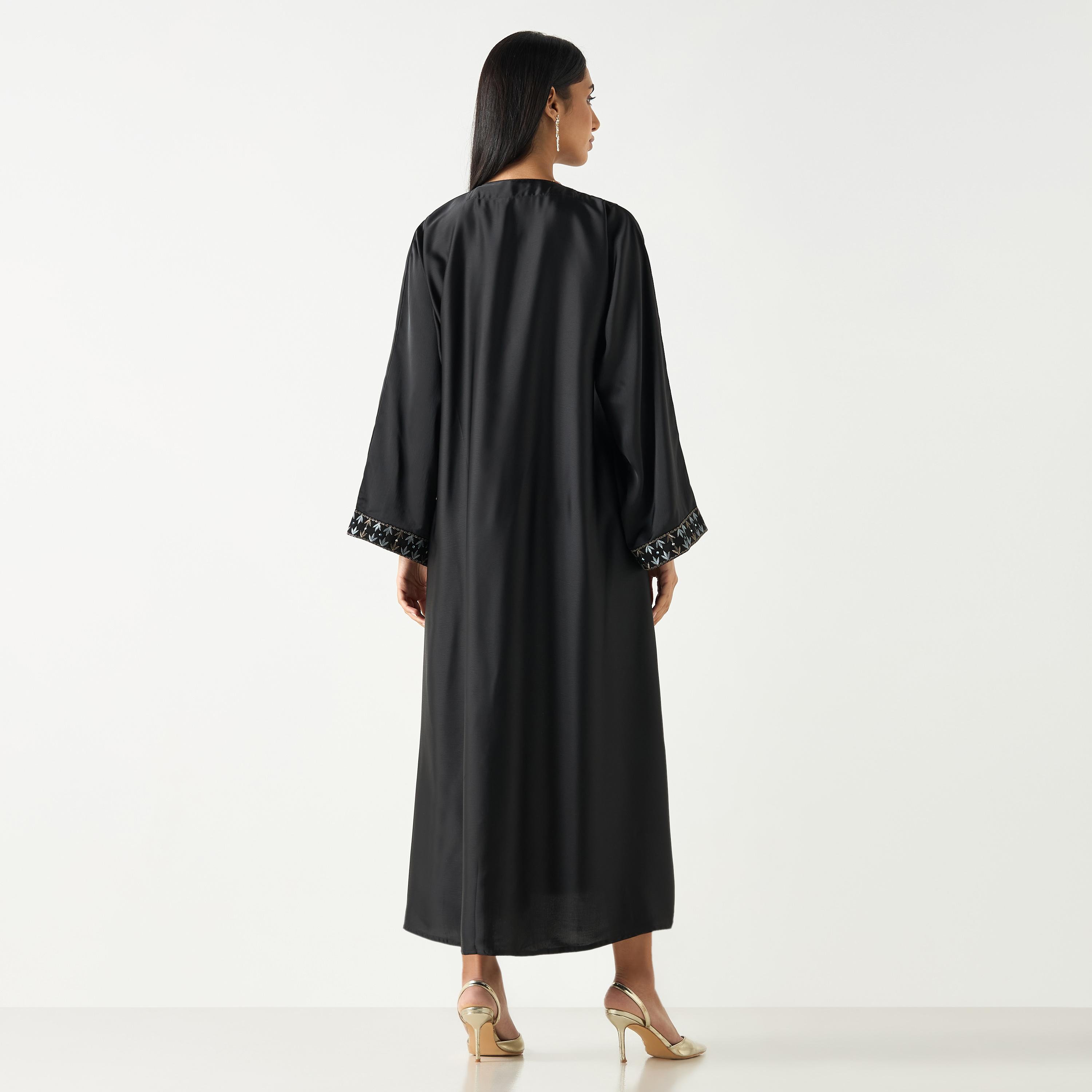 عباية مطرزة بياقة V وحجاب من هدية المدينة-women-arabicclothing-abayas-image-5