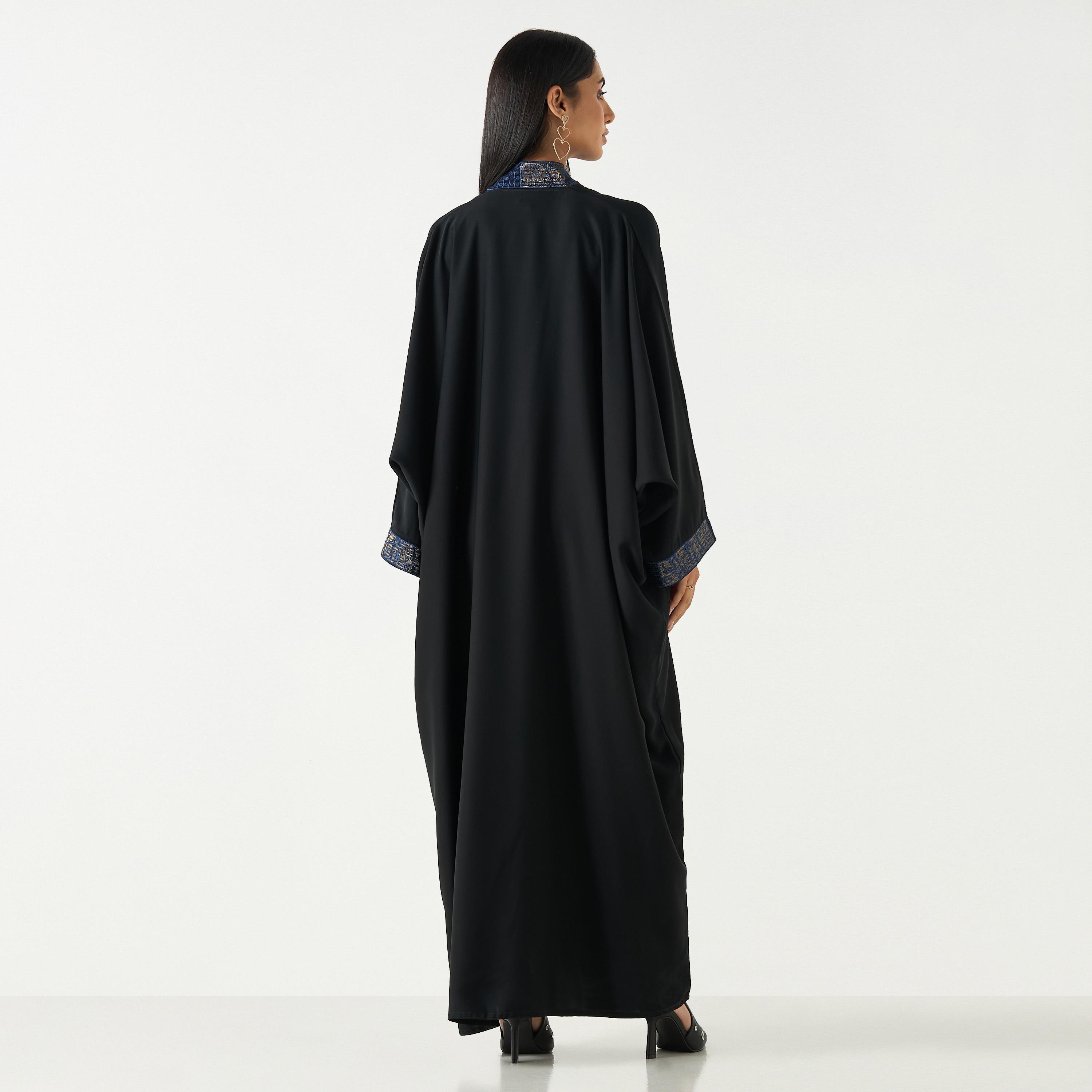 Hadiyath Al Madinah Embroidered Abaya with Hijab-women-arabicclothing-abayas-image-5