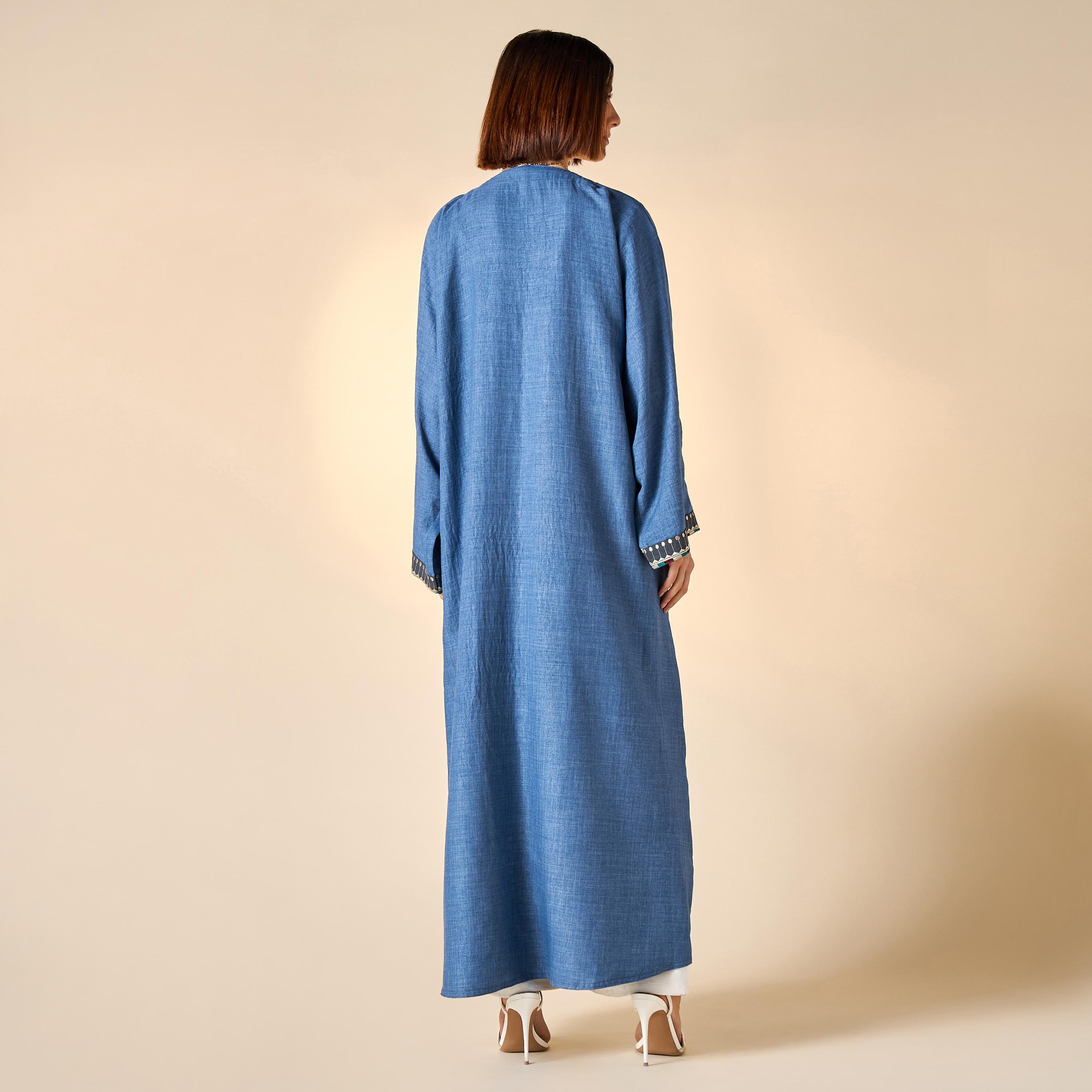 Hadiyath Al Madinah Embroidered Abaya with Hijab-women-arabicclothing-abayas-image-2