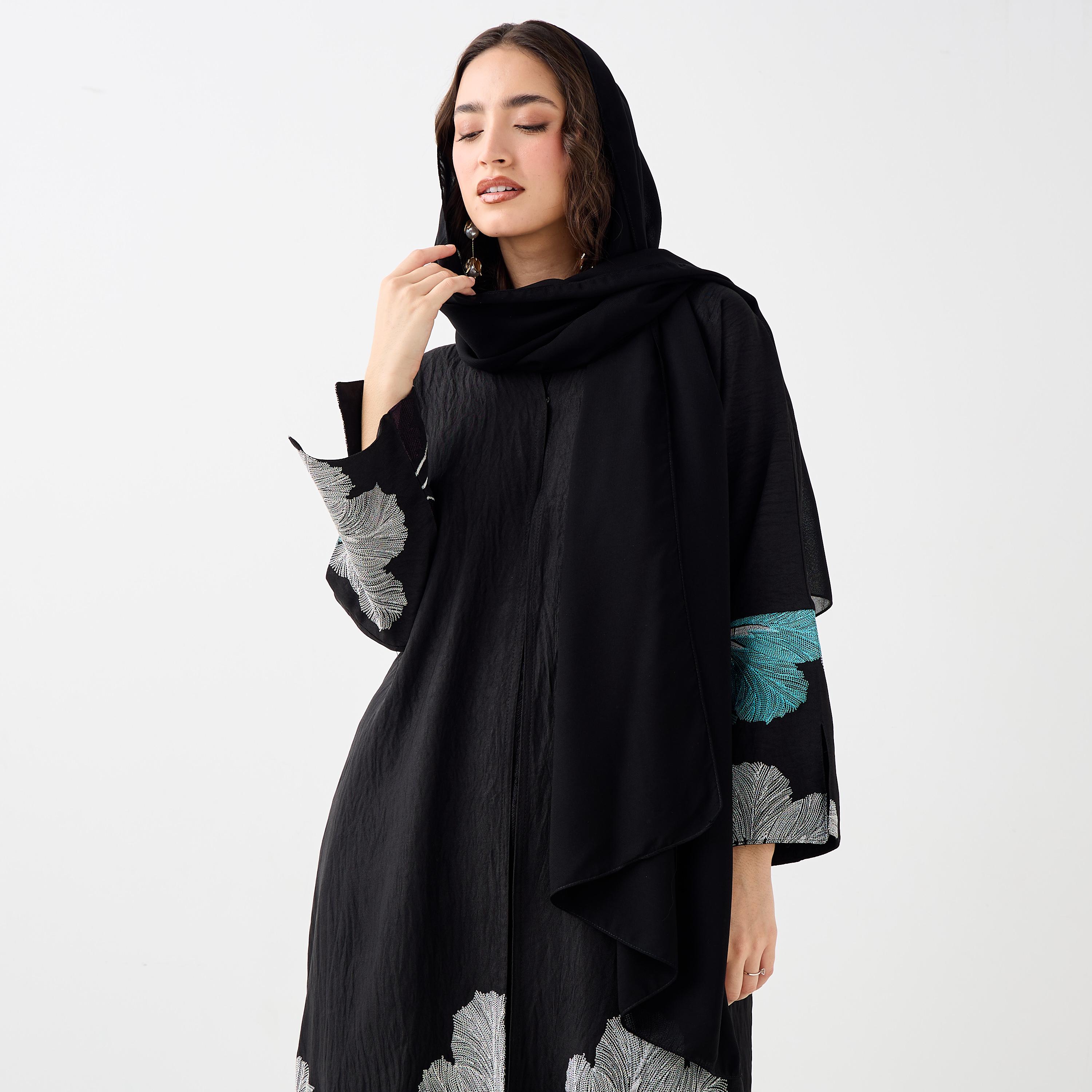 Hadiyath Al Madinah Embroidered Abaya-women-arabicclothing-abayas-image-2