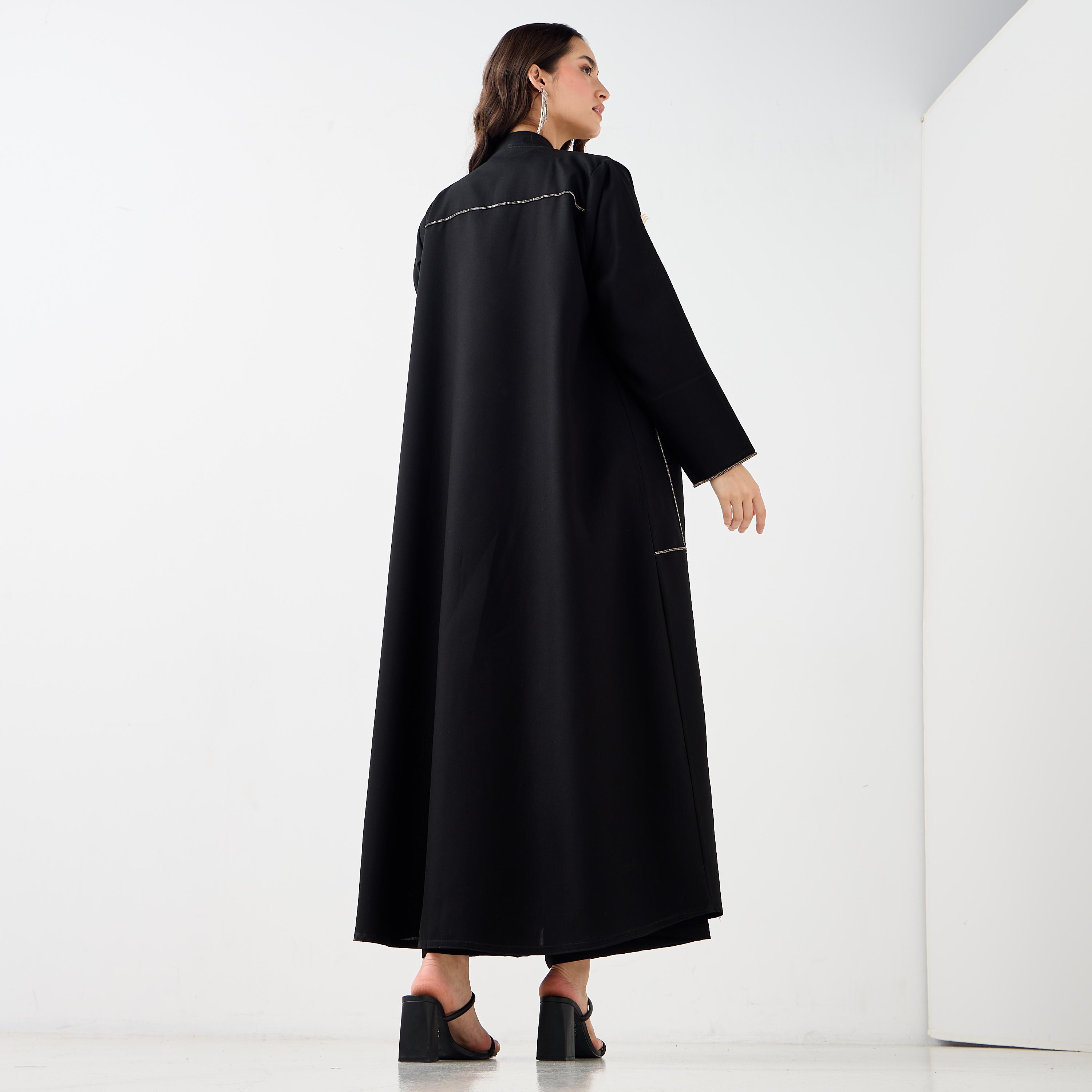 Hadiyath Al Madinah Embellished Open Front Abaya-women-arabicclothing-abayas-image-5