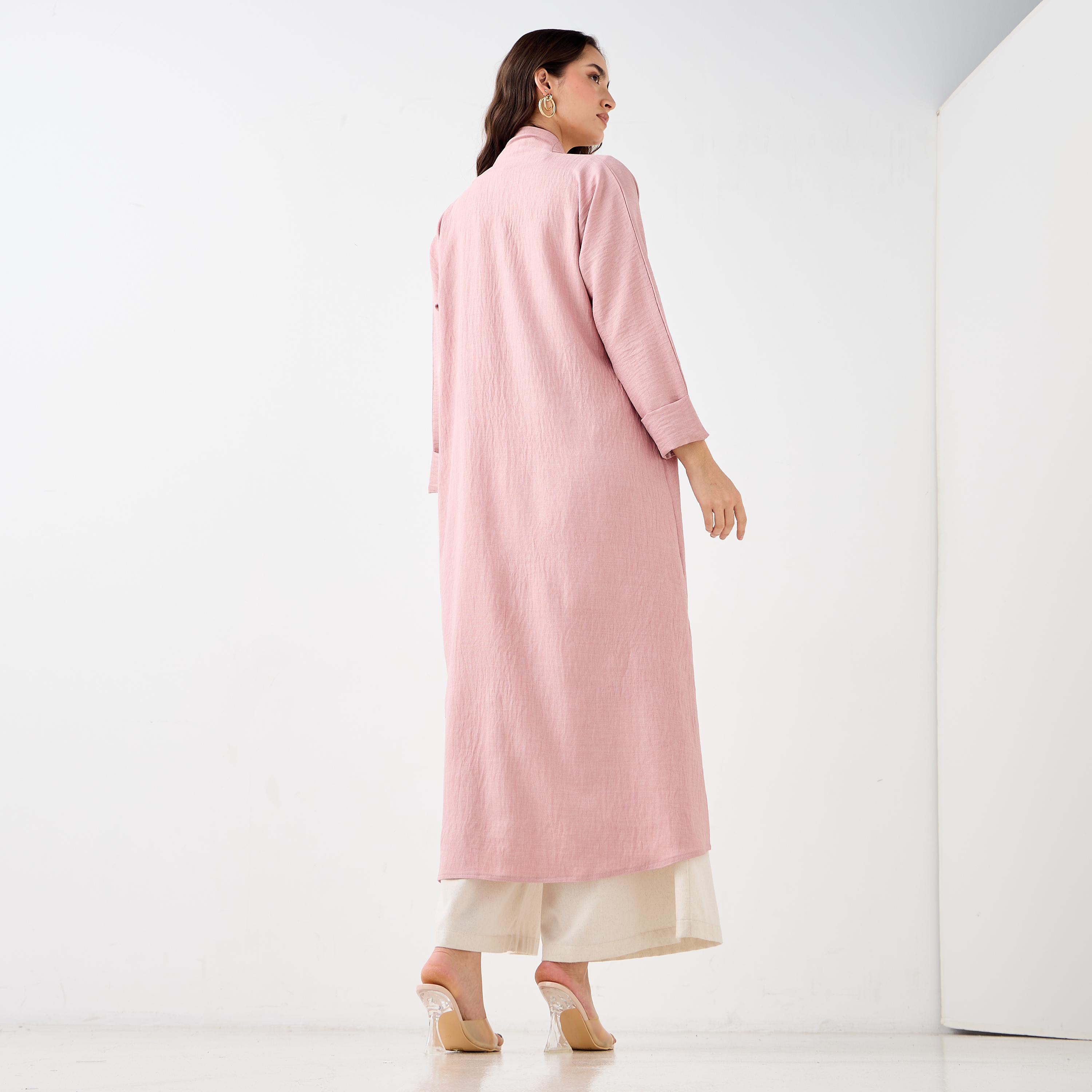 Hadiyath Al Madinah Textured Open Front Abaya-women-arabicclothing-abayas-image-5