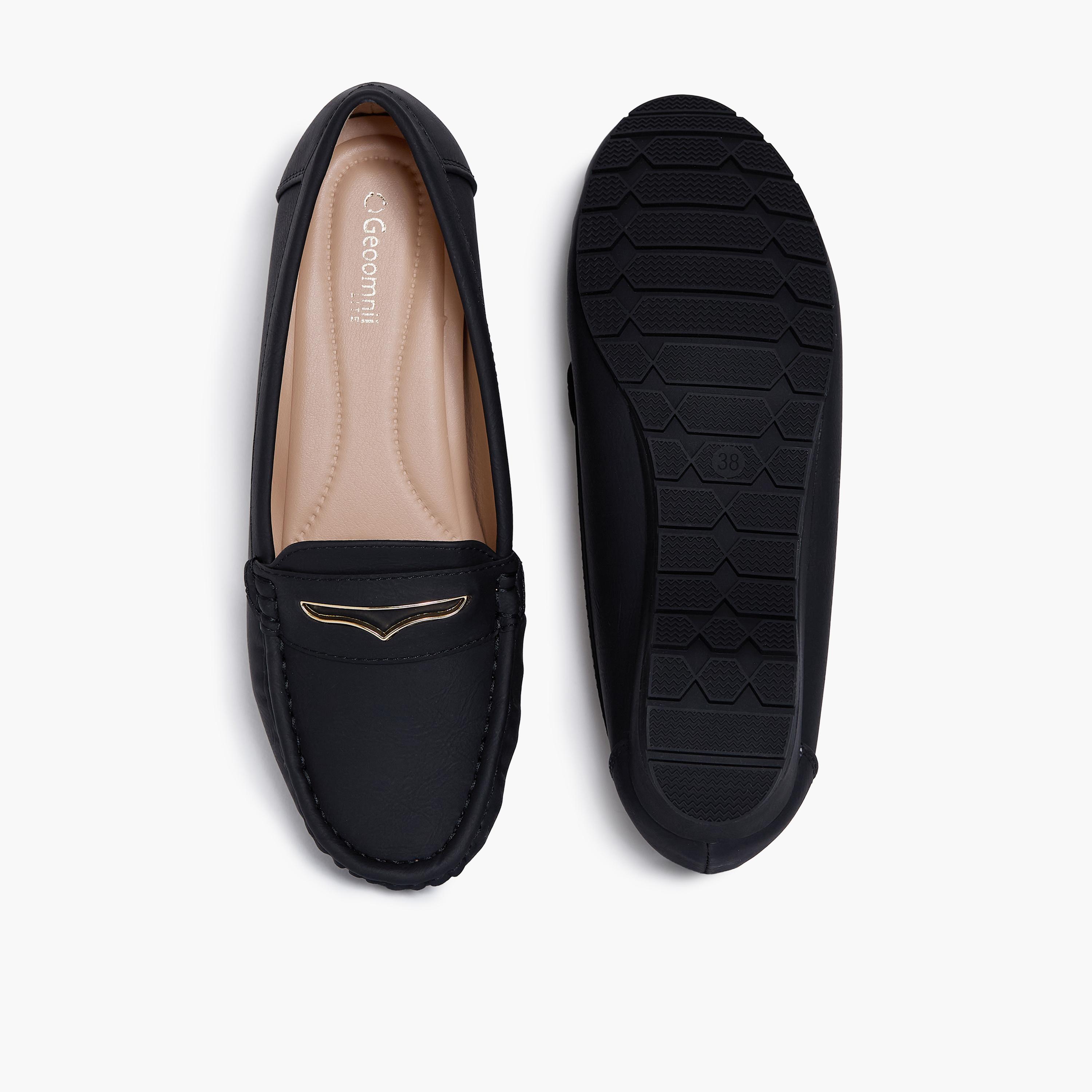 Geoomnii Women's Slip-On Karen1 Wedge Loafers | G25225-17-BLACK-women-shoes-flats-loafers-image-3