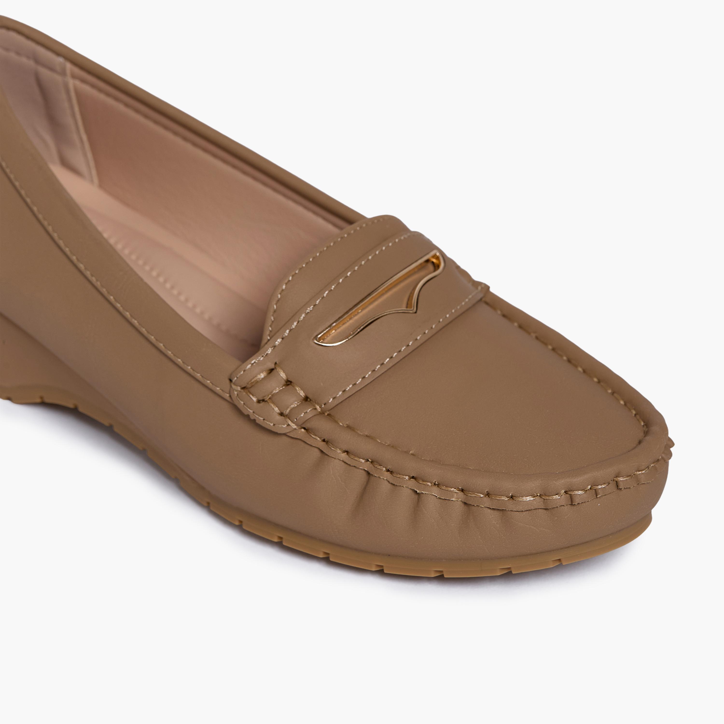 Geoomnii Women's Slip-On Kate1 Wedge Loafers | G25225-17-TAUPE-women-shoes-flats-loafers-image-2