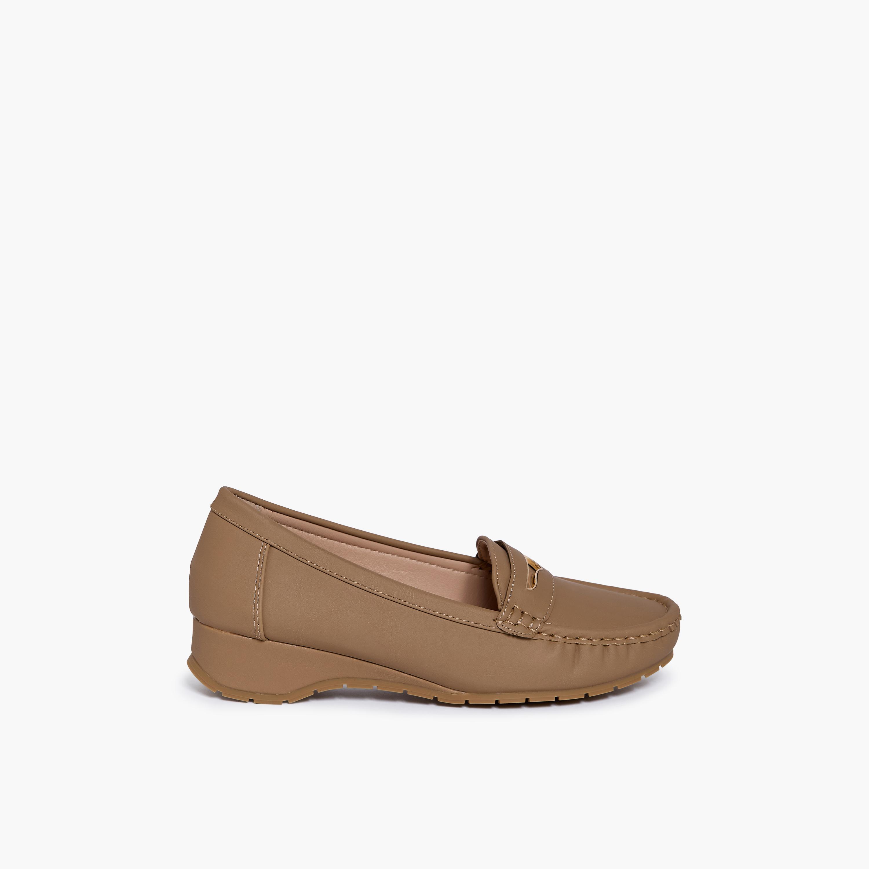 Geoomnii Women's Slip-On Kate1 Wedge Loafers | G25225-17-TAUPE-women-shoes-flats-loafers-image-4