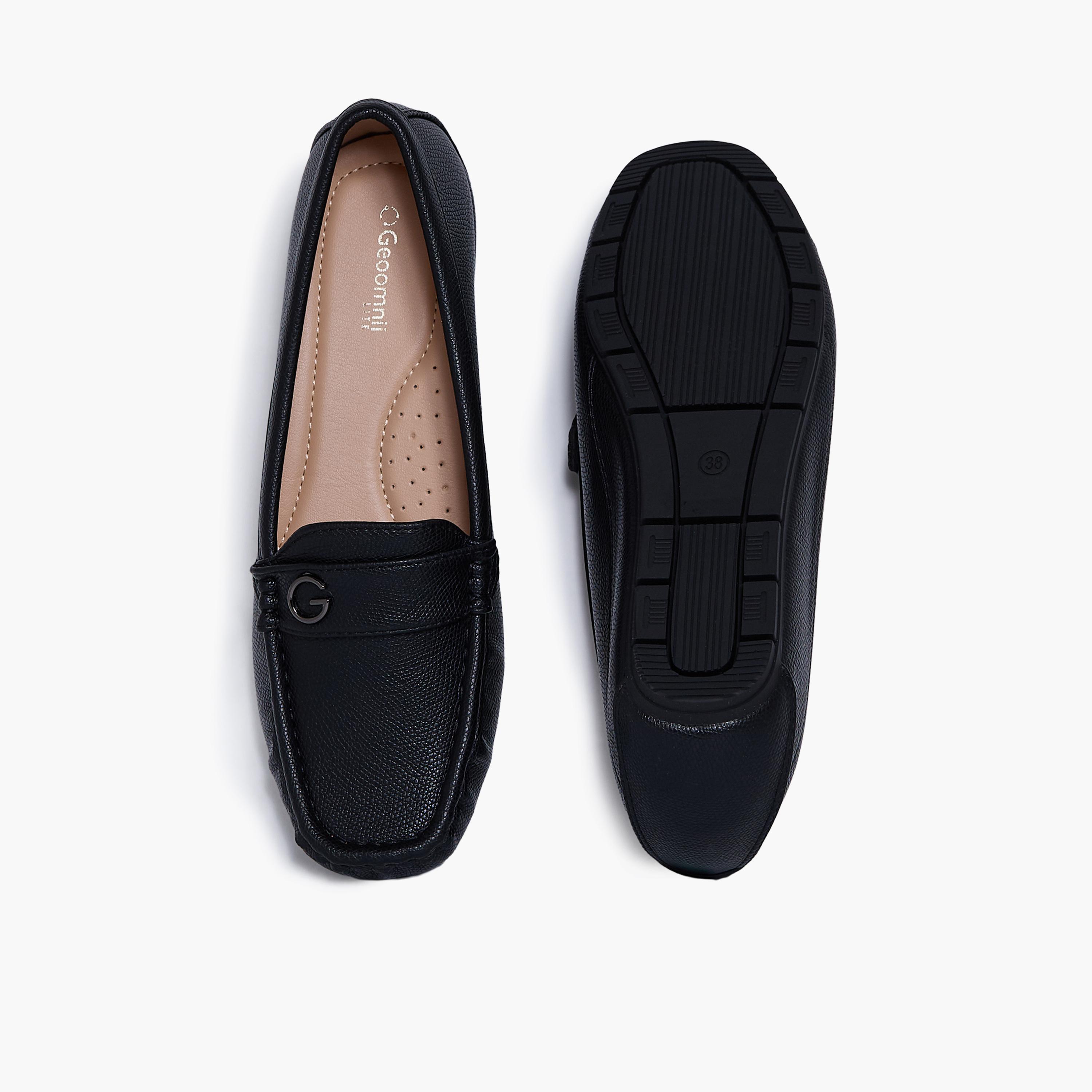 Geoomnii Women's Slip-On Katelyn1 Wedge Loafers | G25225-19-BLACK-women-shoes-flats-loafers-image-3