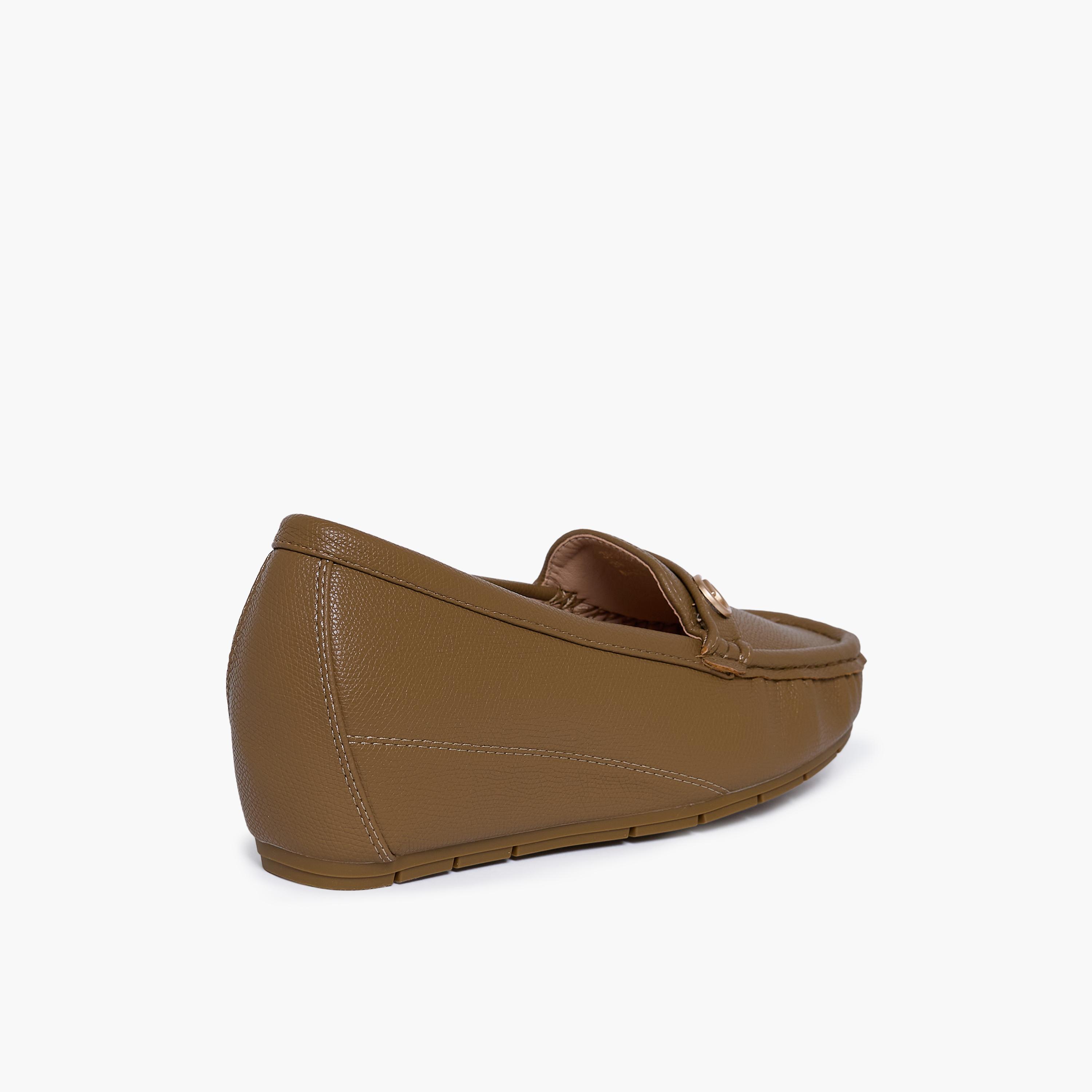 Geoomnii Women's Slip-On Katherine1 Wedge Loafers | G25225-19-BROWN-women-shoes-flats-loafers-image-5