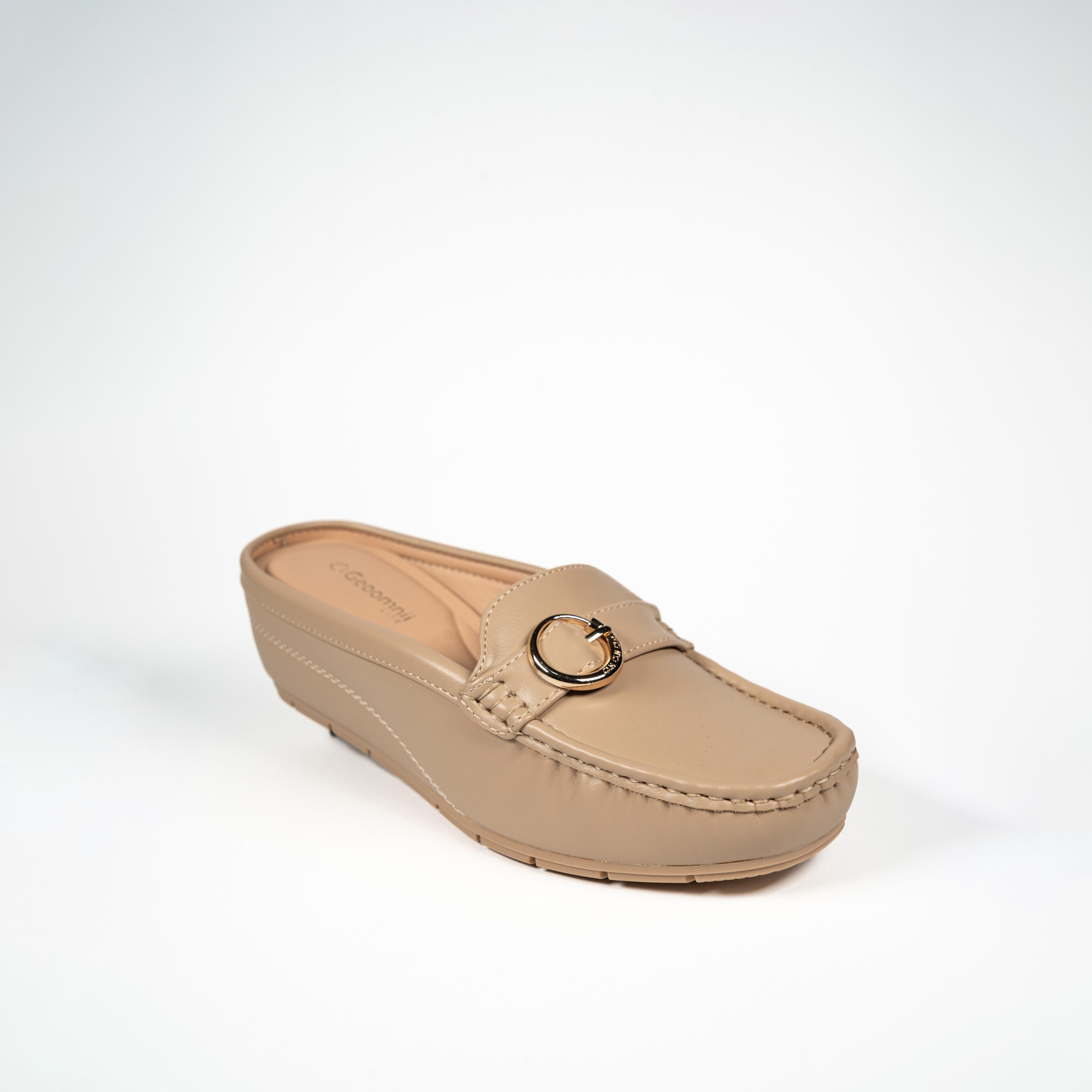 جيومني - حذاء ويك سهل الارتداء بكعب إسفيني للنساء | G25225-20-BEIGE-women-shoes-loafersandmoccasins-image-1