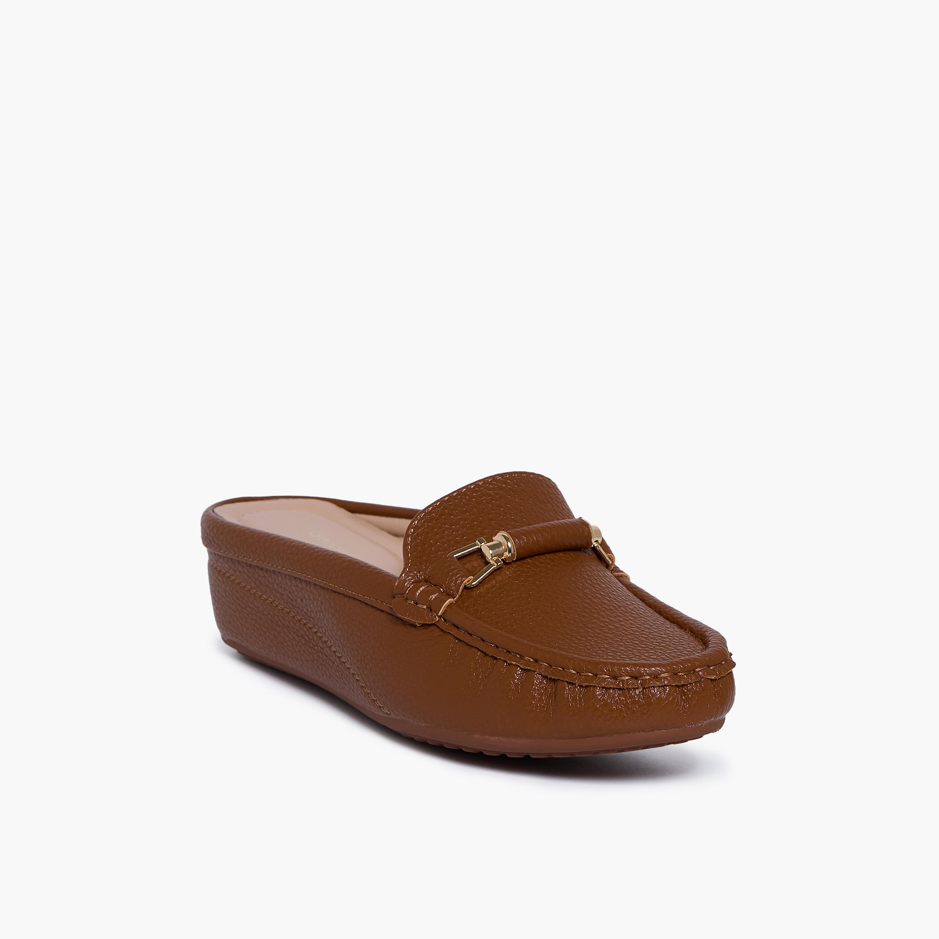 Geoomnii Women's Slip-On Kathleen1 Flatform Mules | G25225-23-BROWN-women-shoes-flats-mules-image-1