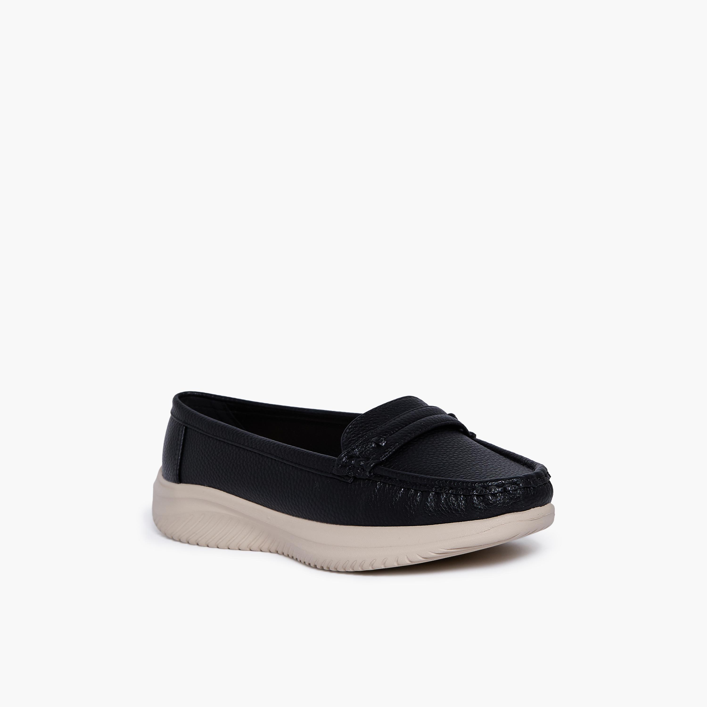 جيومني - حذاء كاثي1 سهل الارتداء نعل سميك للنساء | G25225-8-BLACK-women-shoes-flats-loafers-image-1