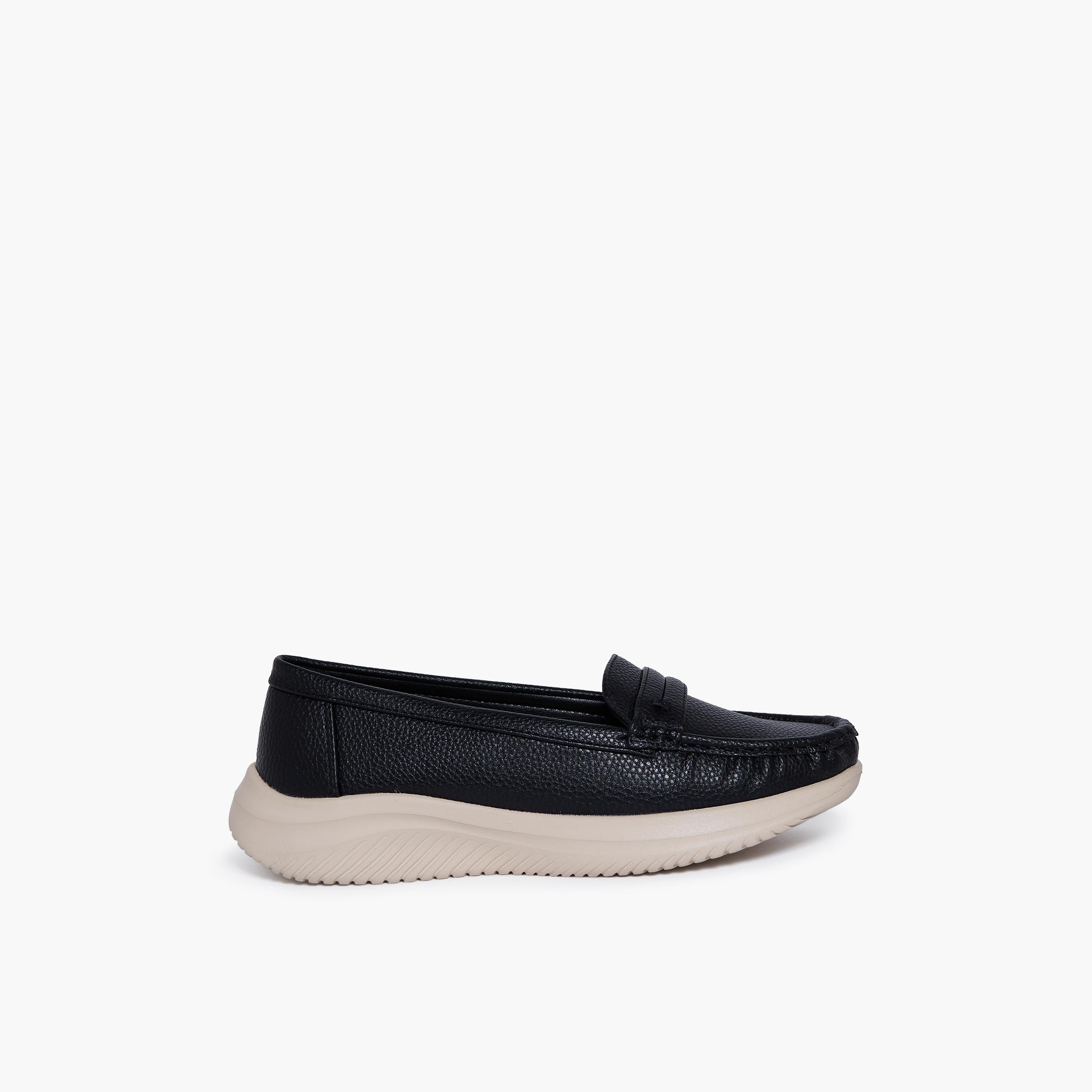 جيومني - حذاء كاثي1 سهل الارتداء نعل سميك للنساء | G25225-8-BLACK-women-shoes-flats-loafers-image-4