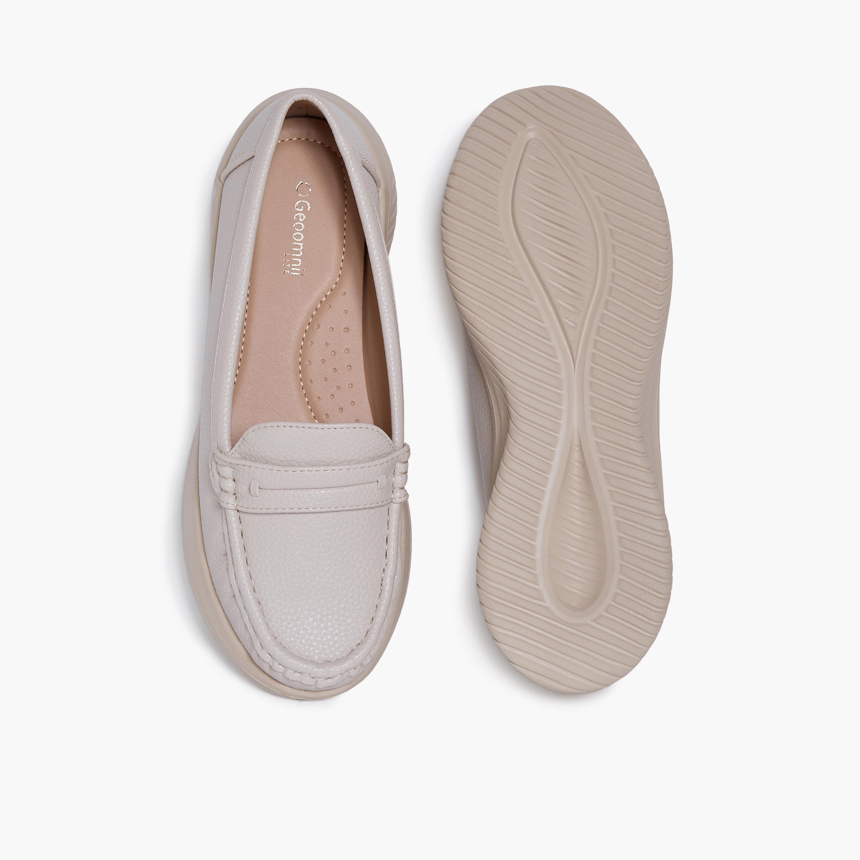 جيومني - حذاء كاتي1 سهل الارتداء نعل سميك للنساء | G25225-8-CREAM-women-shoes-flats-loafers-image-3