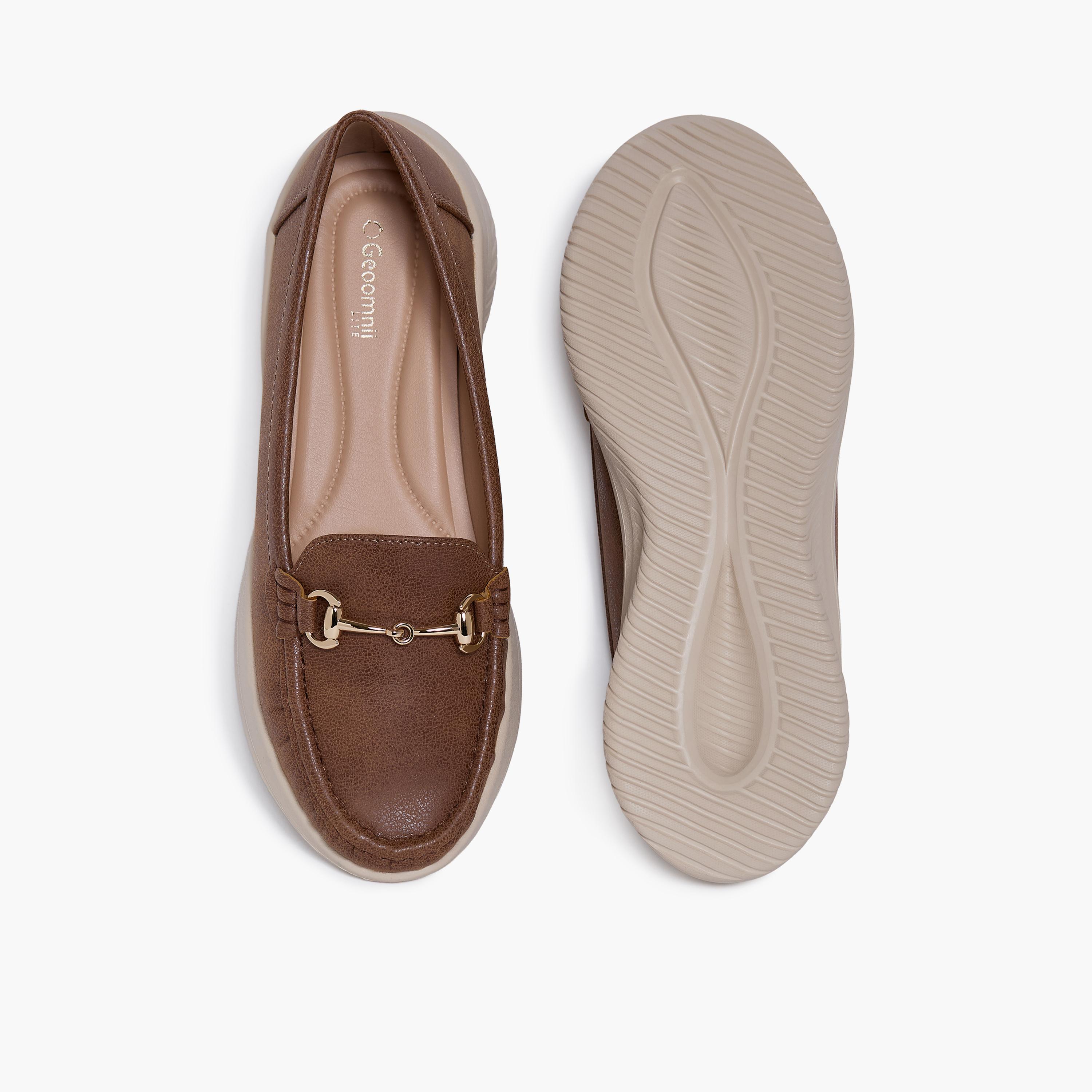 جيومني - حذاء كاترينا1 سهل الارتداء نعل سميك للنساء | G25225-9-BROWN-women-shoes-flats-loafers-image-3