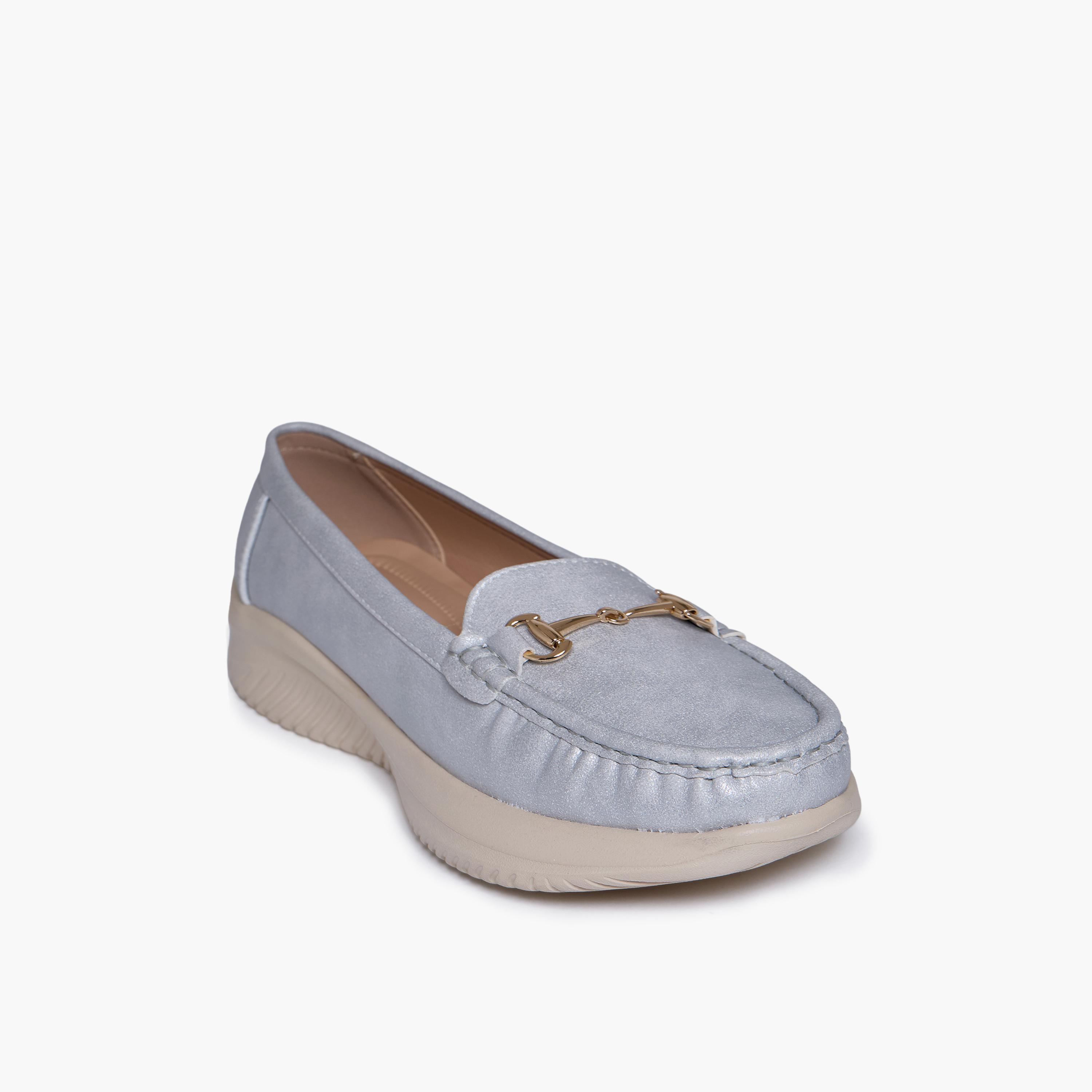 Geoomnii Women's Slip-On Kay1 Flatform Loafers | G25225-9-SILVER-women-shoes-flats-loafers-image-2
